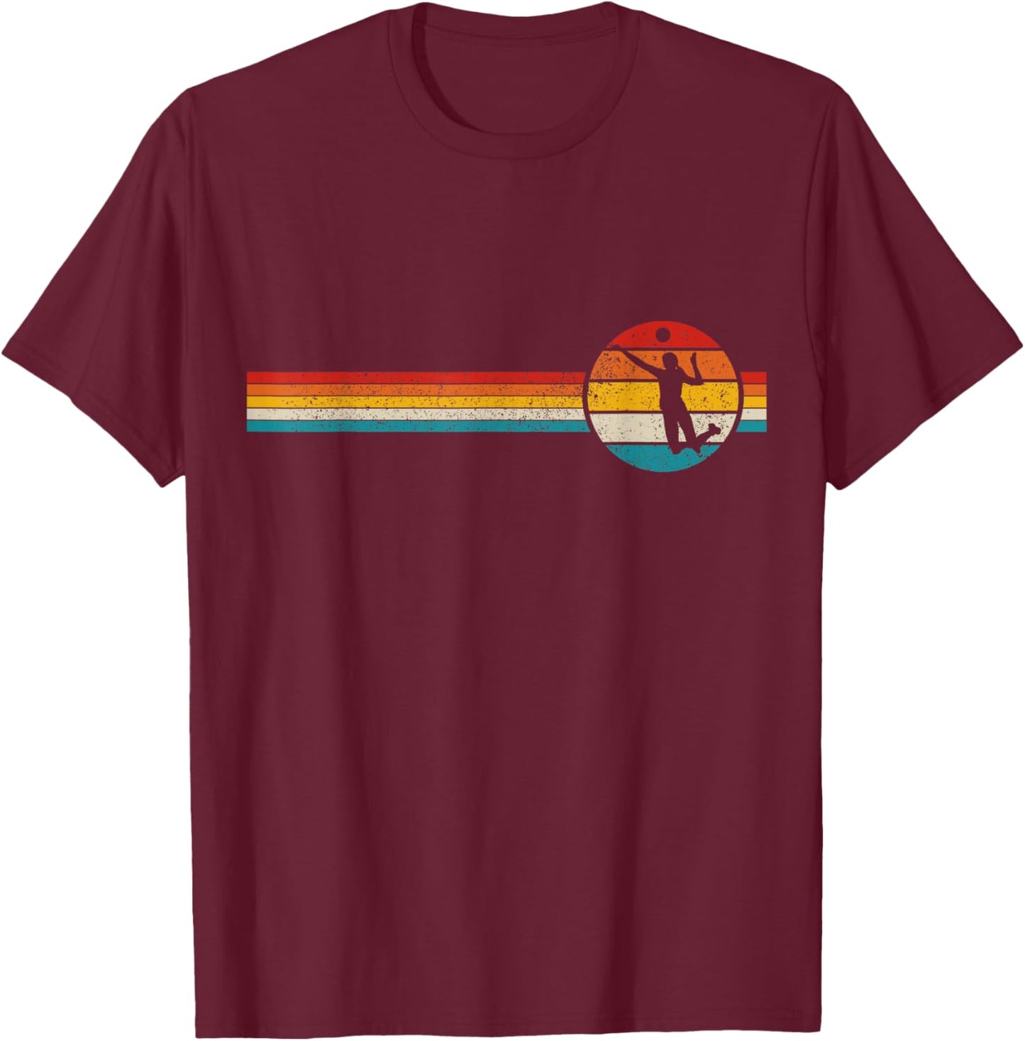 Volleyball Vintage Retro Sport Volleyball Player T-Shirt - T-Shirt | Maroon