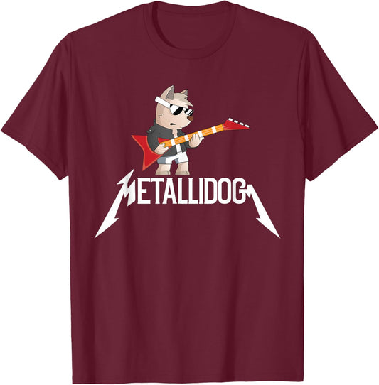 Metalli-Dog Funny Rocker Puppy Doggie Pet Rock Music Lover Women Girls Kids T-Shirt - T-Shirt | Maroon