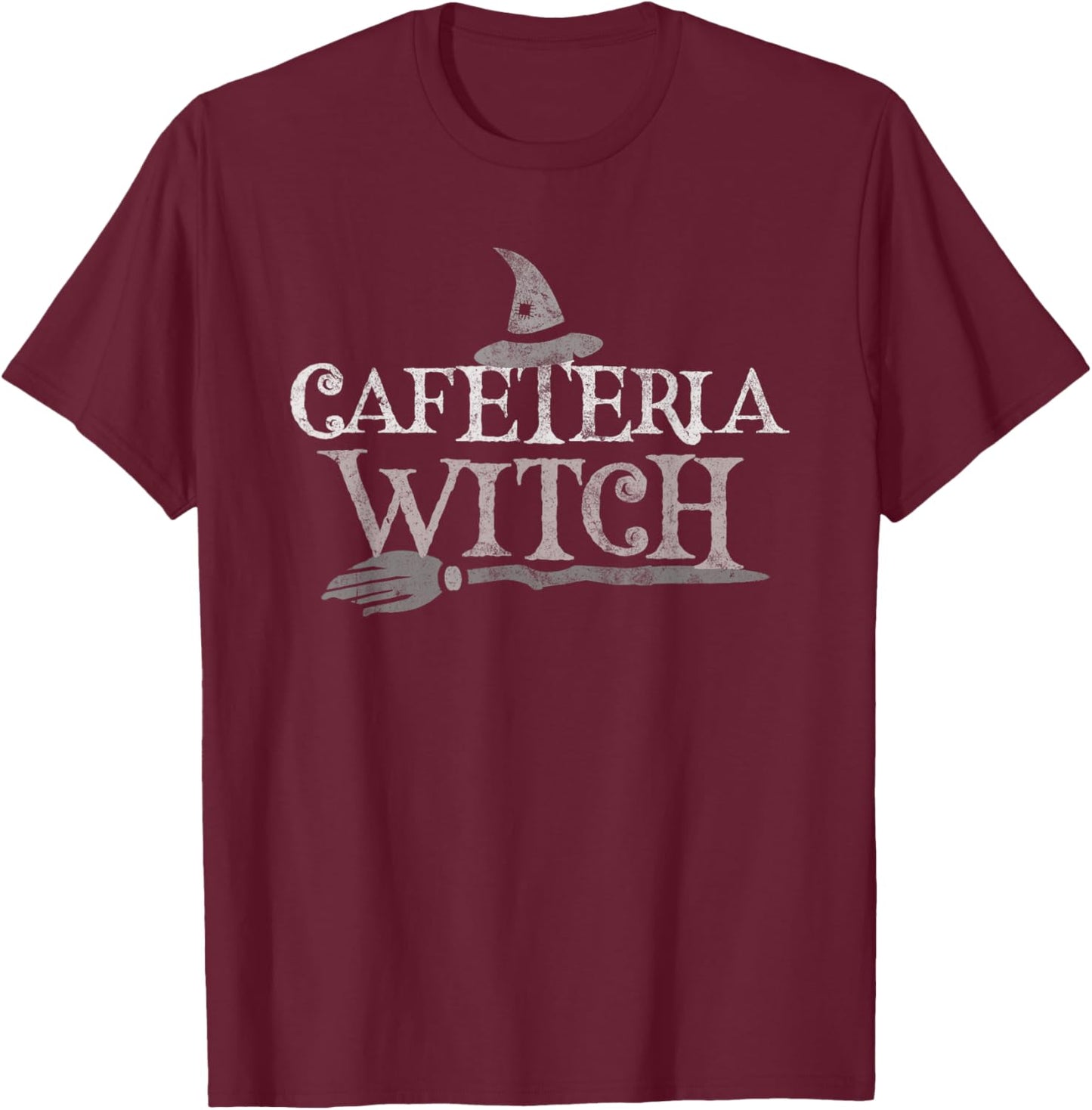 Vintage CAFETERIA WITCH Office Lunch Ladies Crew My Waitress T-Shirt - T-Shirt | Maroon