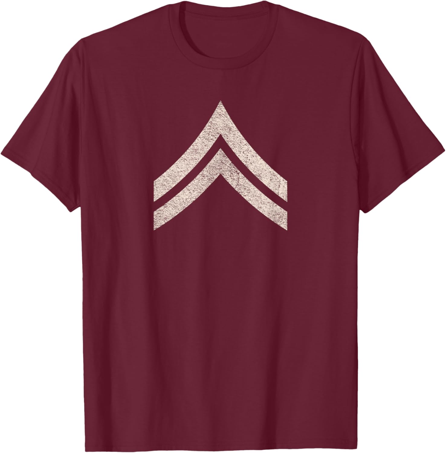 Military Corporal Stripes Rank Insignia Patch T-Shirt - T-Shirt | Maroon