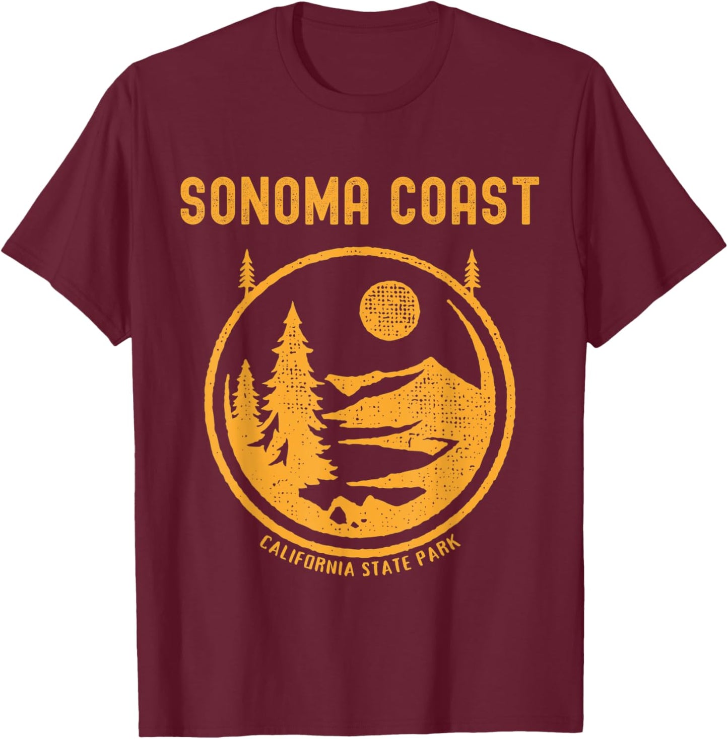 Sonoma Coast California State Park T-Shirt - T-Shirt | Maroon