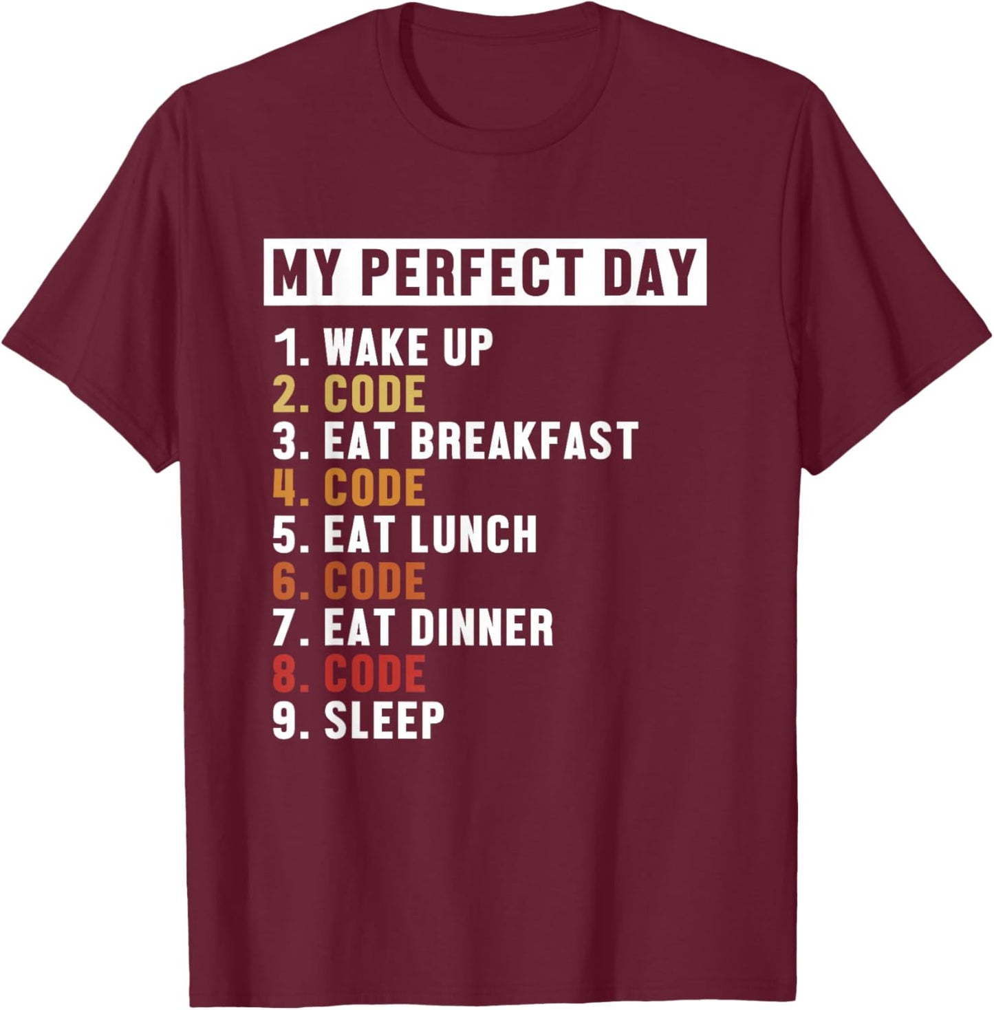 Coding Perfect Day Coder Engineer Software Developer T-Shirt - T-Shirt | Maroon