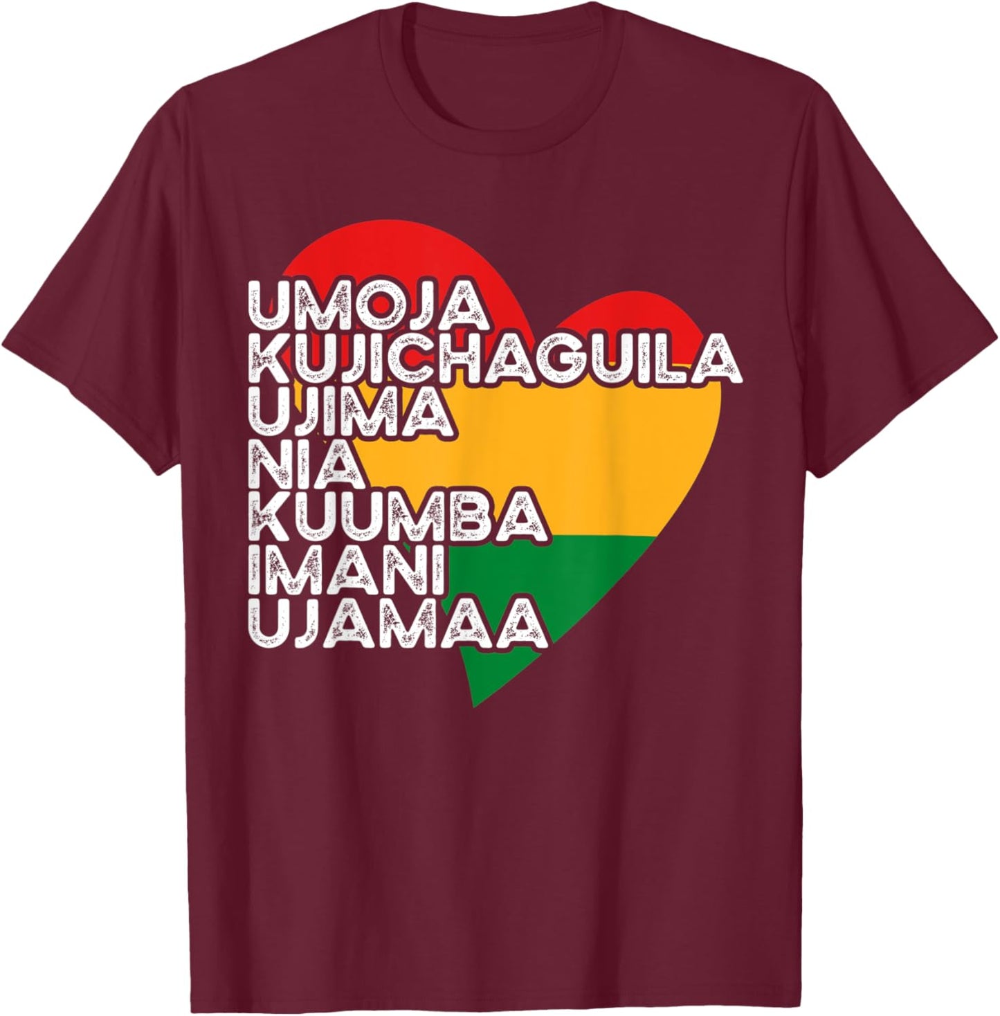 Happy Kwanzaa African Pride American Holiday T-Shirt - T-Shirt | Maroon