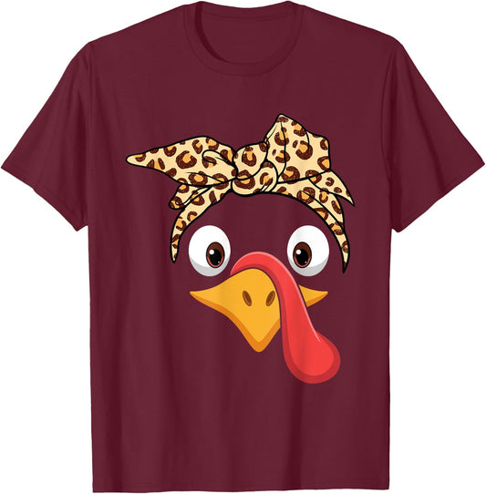 Thanksgiving Turkey Face Matching Family Costume Gifts Kids T-Shirt - T-Shirt | Maroon