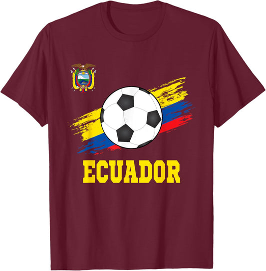 Ecuador Soccer Ecuadorian Football Ecuatoriano Futbol T-Shirt - T-Shirt | Maroon