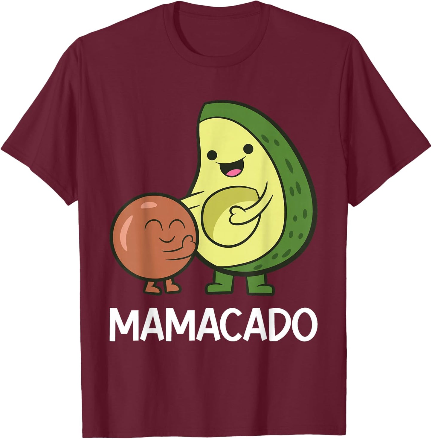 Funny Avocado Mom Vegan Guacamole Avocado Mamacado T-Shirt - T-Shirt | Maroon