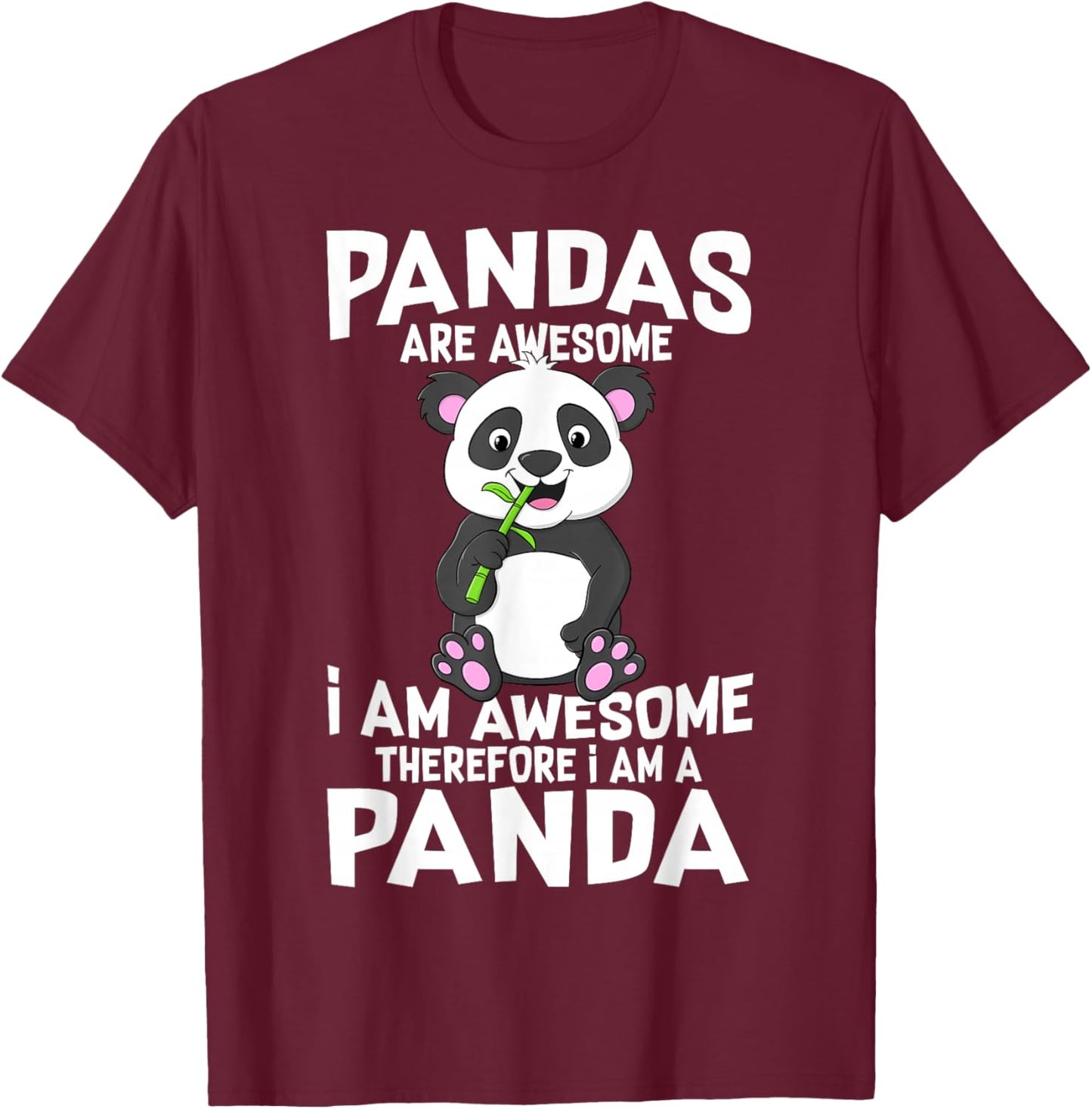 Pandas are Awesome Funny Cute Panda Lover Gift Boys Girls T-Shirt - T-Shirt | Maroon