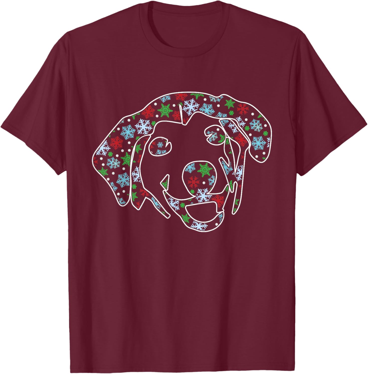 Dog Face Christmas Pattern Cute Puppy Pet Lover X-Mas Pajama T-Shirt - T-Shirt | Maroon
