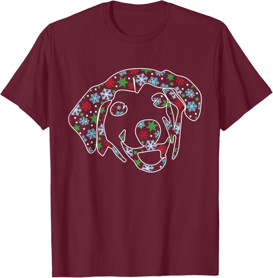 Dog Face Christmas Pattern Cute Puppy Pet Lover X-Mas Pajama T-Shirt - T-Shirt | Maroon