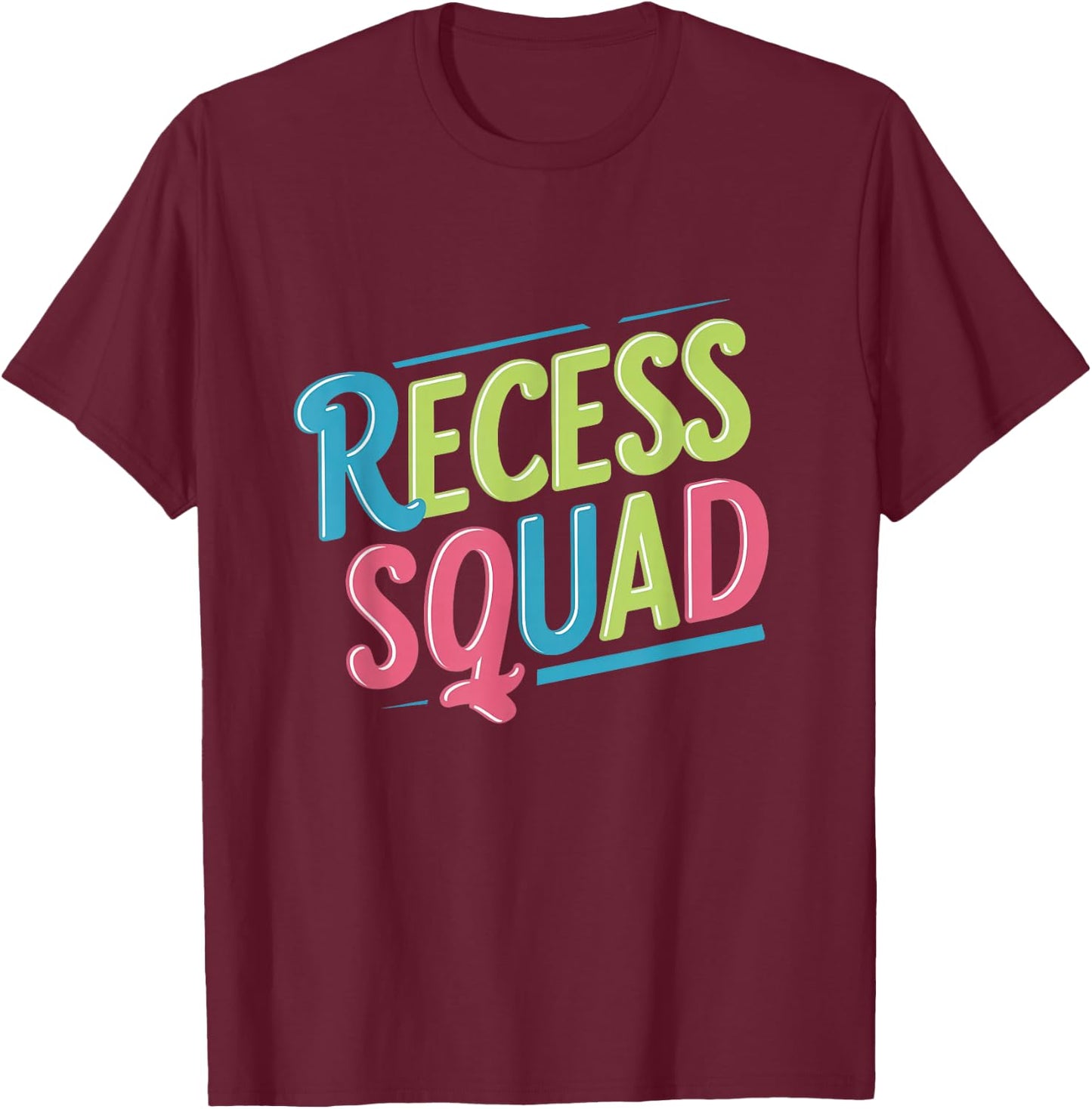 Recess Crew Squad Teachers Students Monitor Back to School T-Shirt - T-Shirt | Maroon