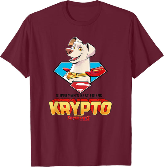 DC League Of Super-Pets Krypto The Superdog Big Face Poster T-Shirt - T-Shirt | Maroon