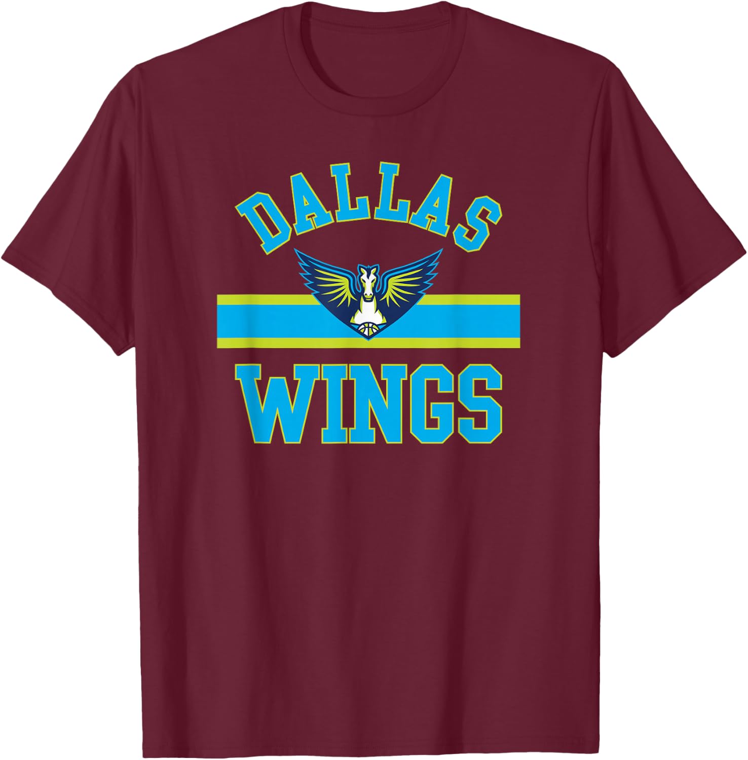 Dallas Wings WNBA Downtown - Black, Small, Classic Fit, Short Sleeve, , -Youth, Cotton Blend, Sports Fans, Adults T-Shirt - T-Shirt | Maroon