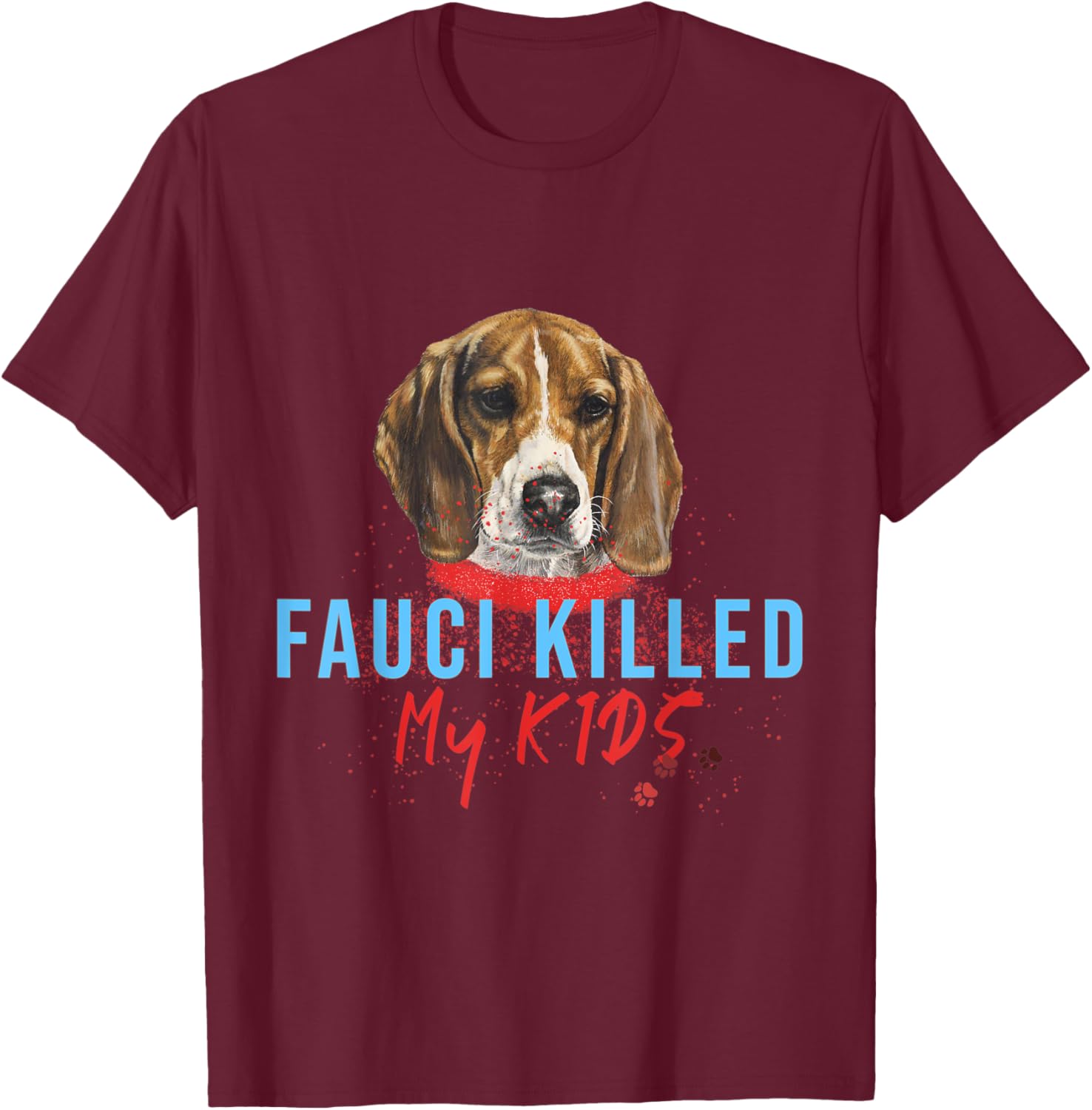 Cute Beagle Puppy And Fauci Dog Experiment T-Shirt - T-Shirt | Maroon