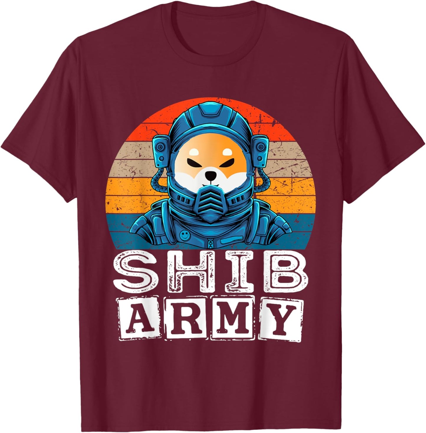 Cryptocurrency Shiba Inu Shib Army to the moon Crypto Meme T-Shirt - T-Shirt | Maroon