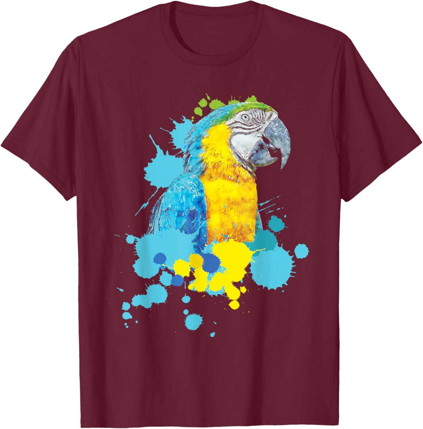 Artistic Macaw Art - Parrot Lover Birdwatcher Zookeeper T-Shirt - T-Shirt | Maroon