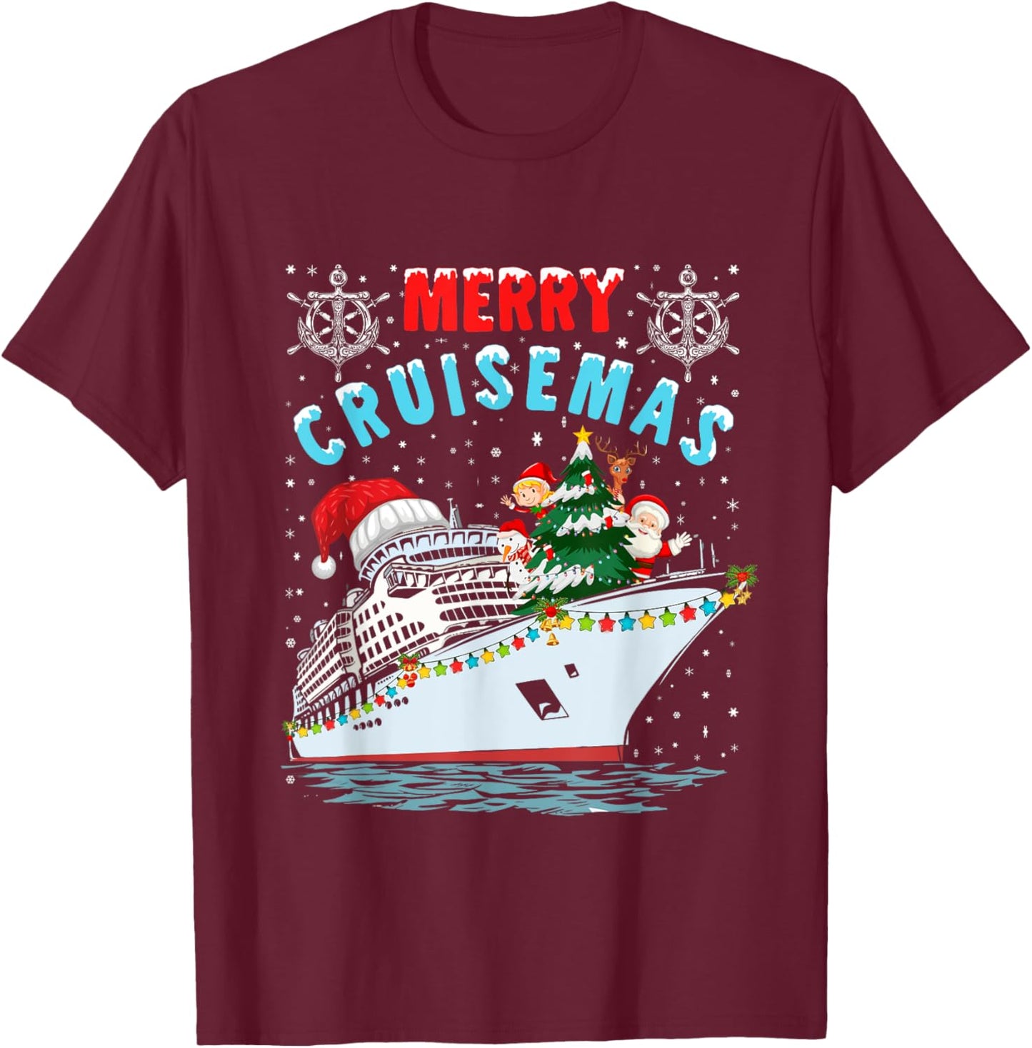 Merry Cruisemas Cruise Ship Family Christmas T-Shirt - T-Shirt | Maroon