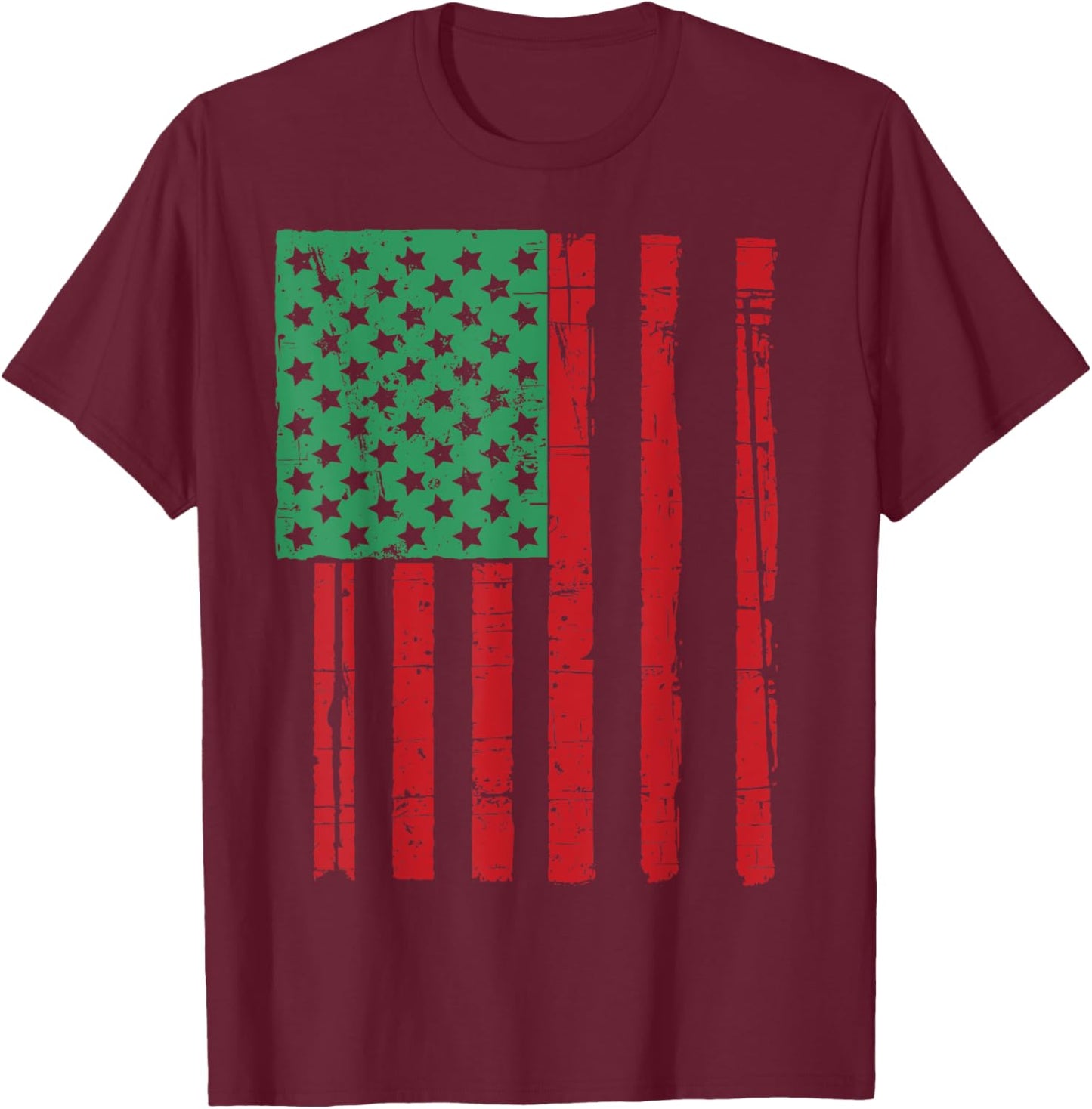 Juneteenth American Flag Women Men T-Shirt - T-Shirt | Maroon