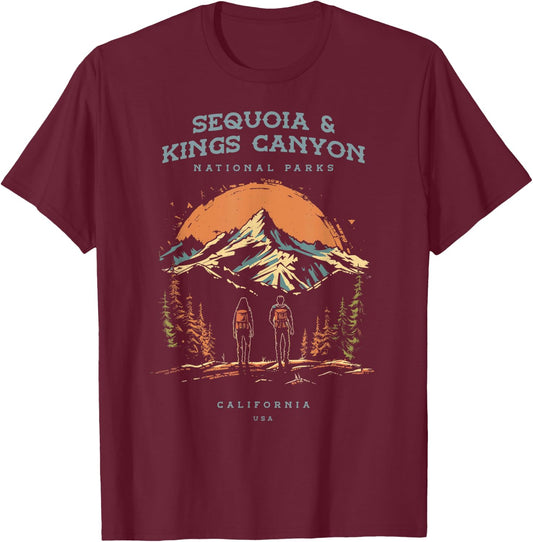 Sequoia and Kings Canyon National Parks Backpacking Hiking T-Shirt - T-Shirt | Maroon