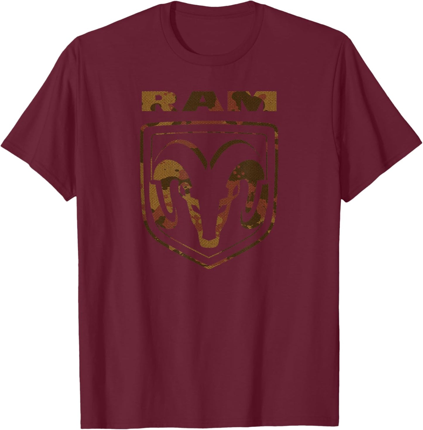 RAM Trucks Brown Camo Logo T-Shirt - T-Shirt | Maroon