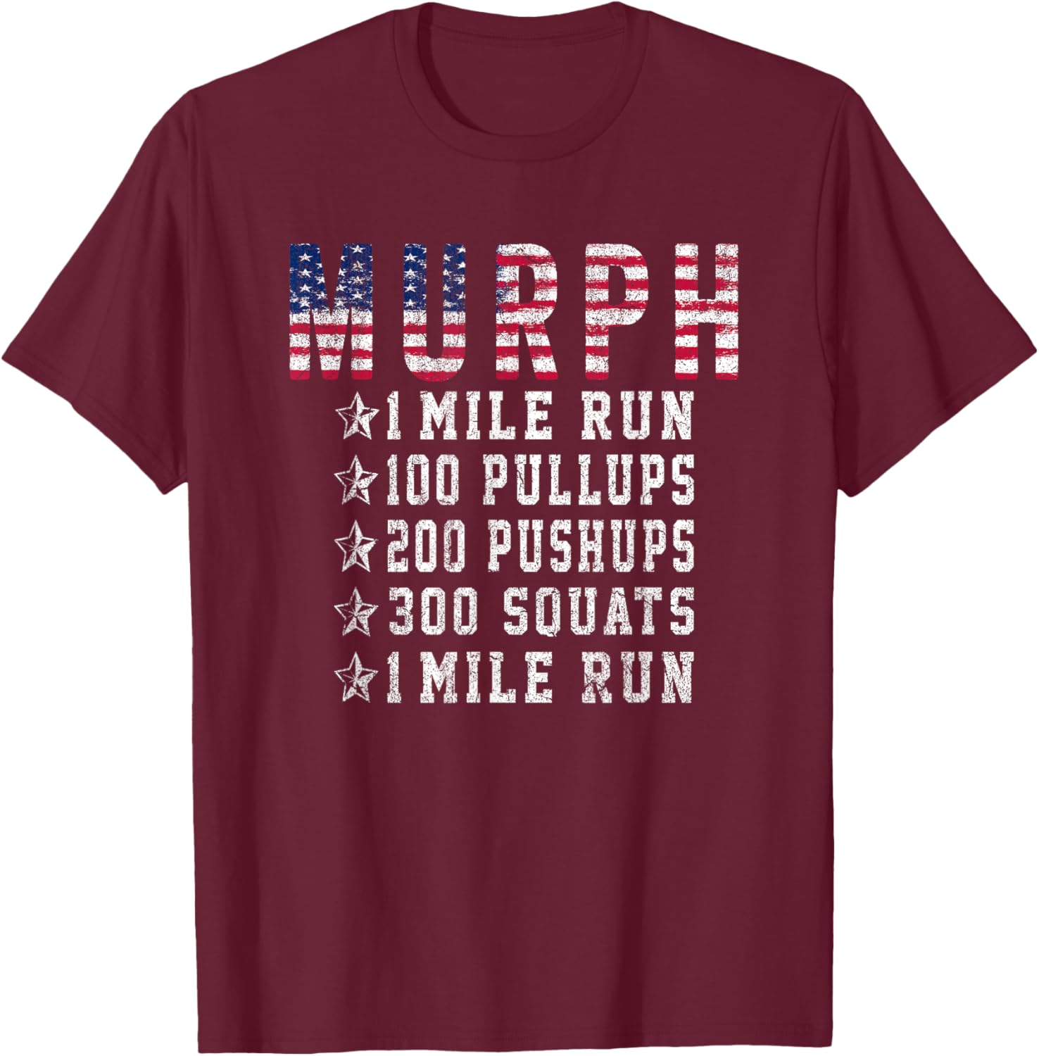 Murph Challenge Memorial Day Workout Gym Gear Patriotic T-Shirt - T-Shirt | Maroon