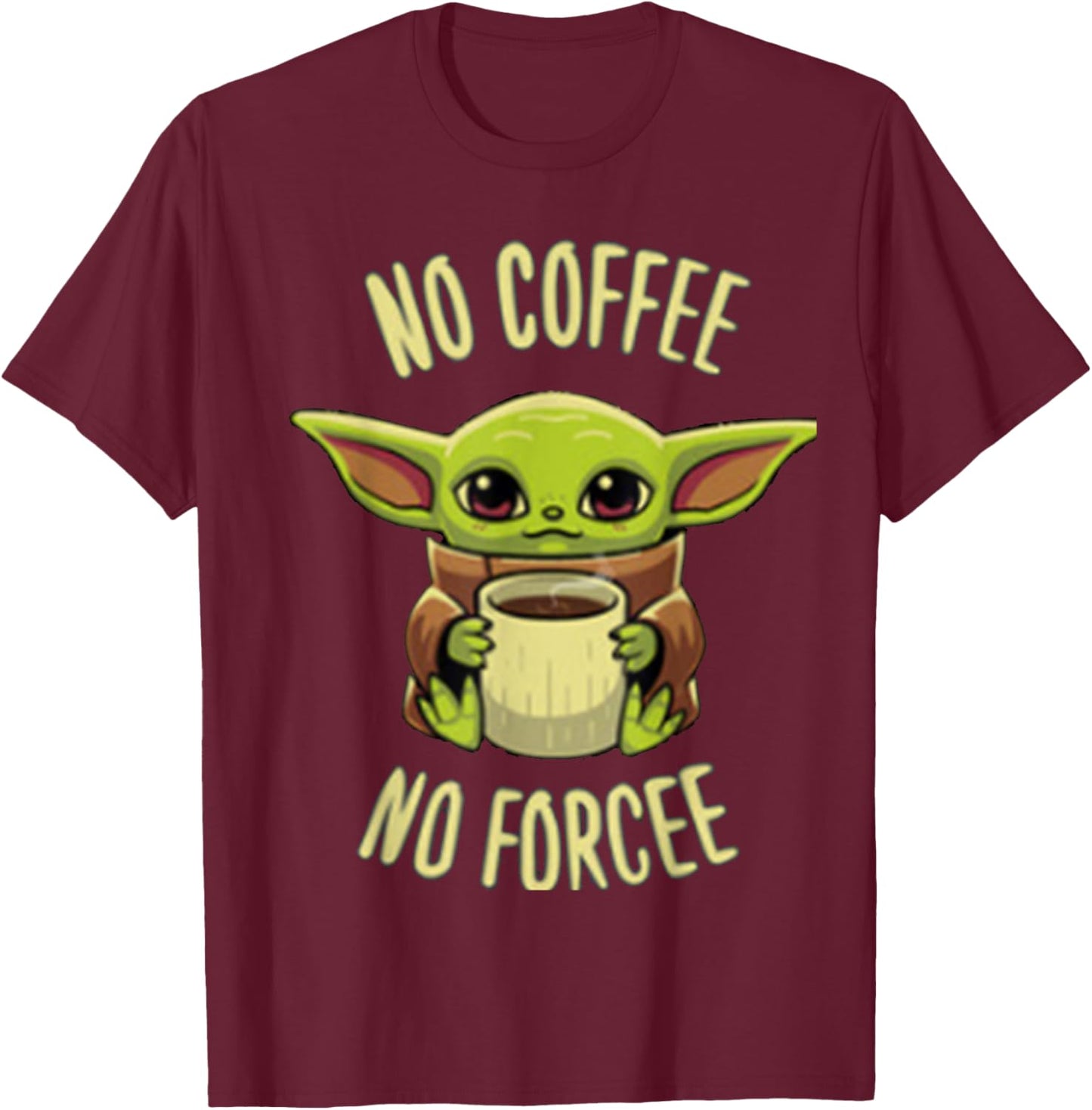 Baby yod-coffee cute , women and kid T-Shirt - T-Shirt | Maroon