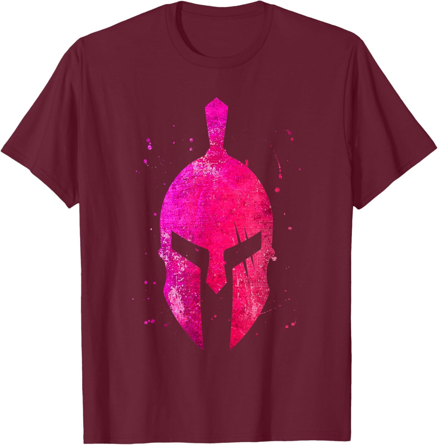 Gladiator Helmet Symbol Pink Spartan Girl Workout Gym Sparta T-Shirt - T-Shirt | Maroon