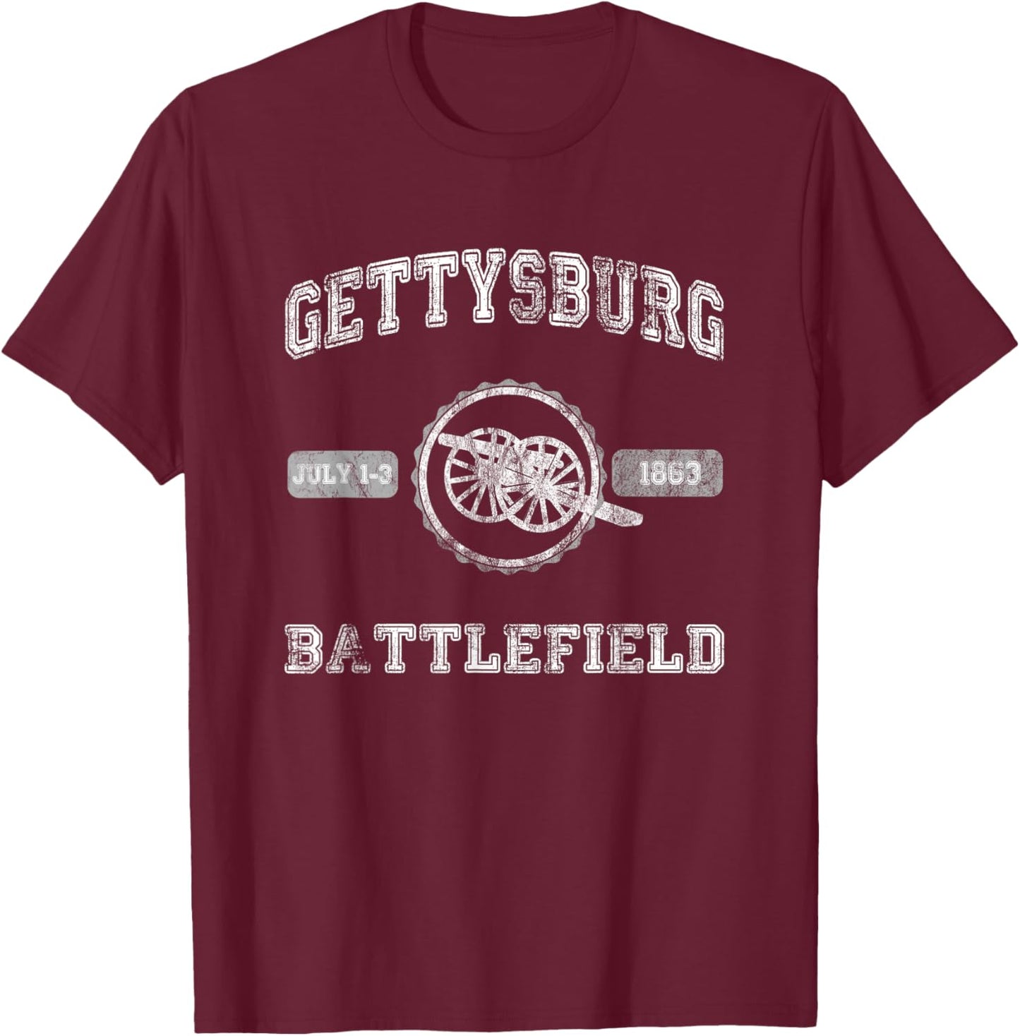 Gettysburg Battlefield T-Shirt - T-Shirt | Maroon