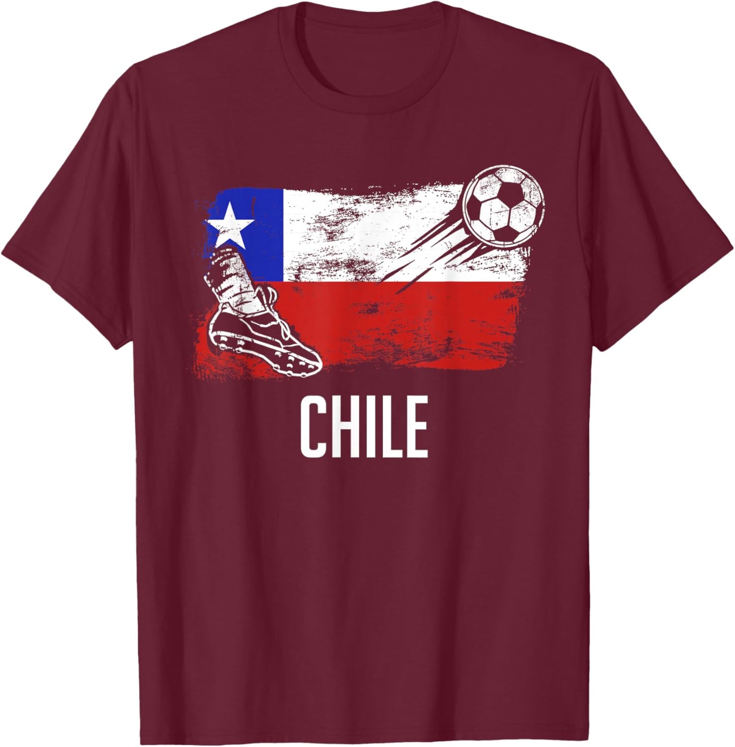 Chile Flag Jersey Chilean Soccer Team Chilean T-Shirt - T-Shirt | Maroon