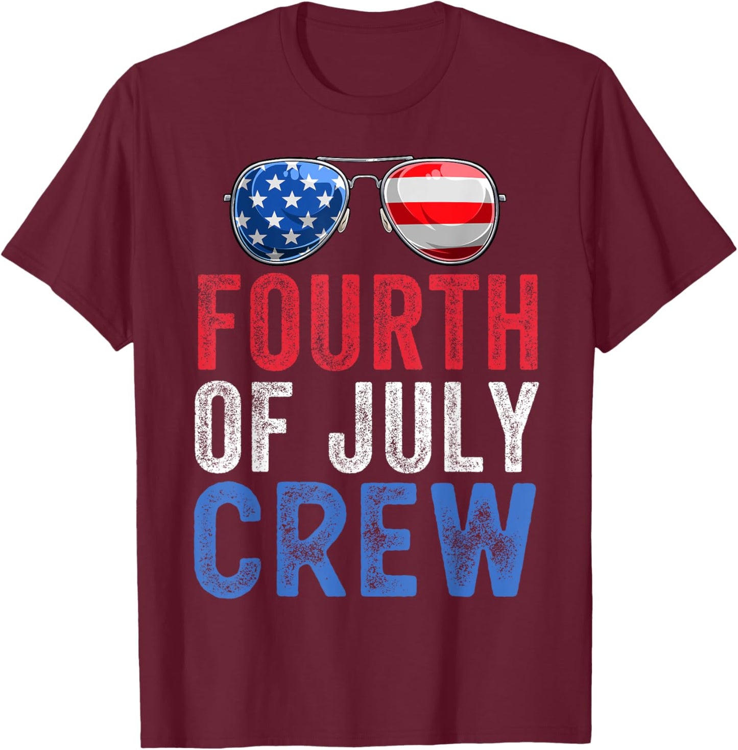 4th of July Crew Matching Family Funny Fourth of July Group Women Kids Men T-Shirt - T-Shirt | Maroon