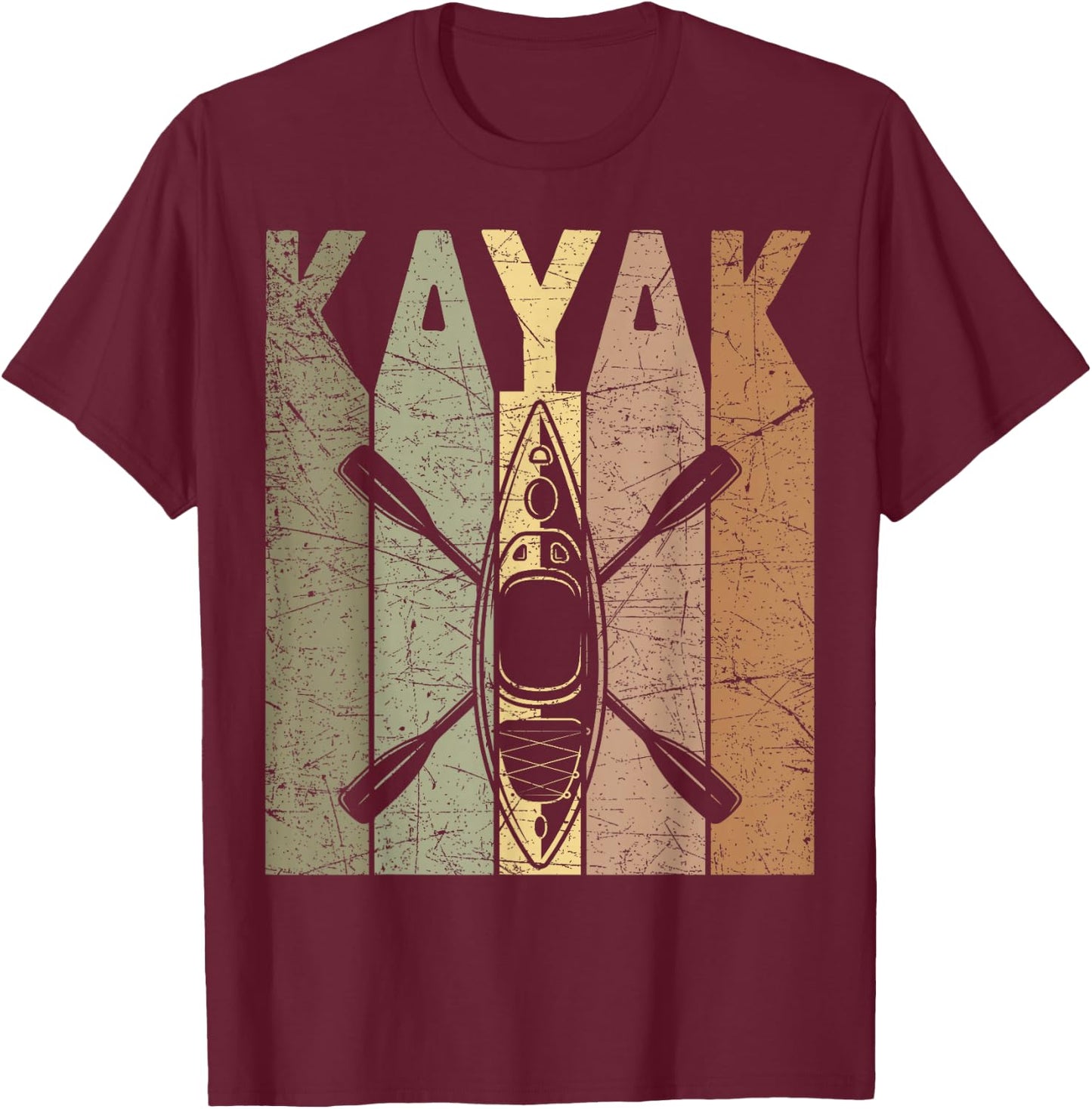 Kayak Vintage Kayaking Retro kayak Paddling Kayaker , Small, Black T-Shirt - T-Shirt | Maroon