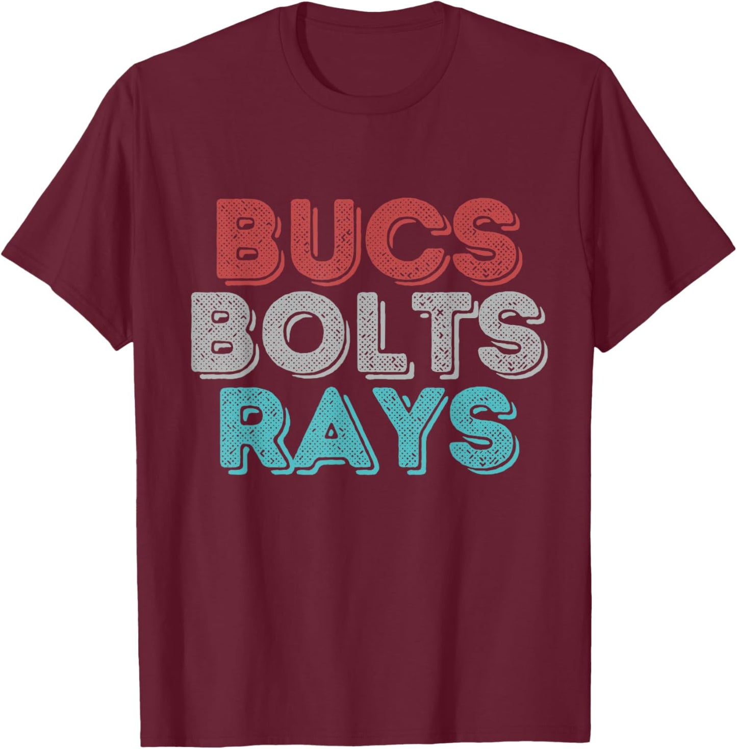 Retro Vintage Bucs Bolts Rays T-Shirt - T-Shirt | Maroon