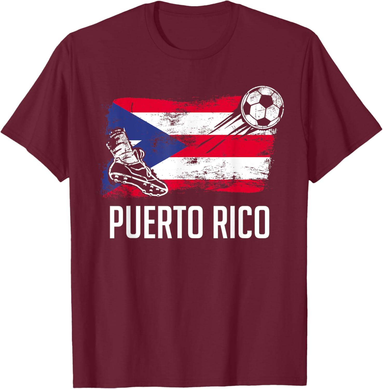 Puerto Rico Flag Jersey Puerto Rico Soccer Team Puerto Rico T-Shirt - T-Shirt | Maroon