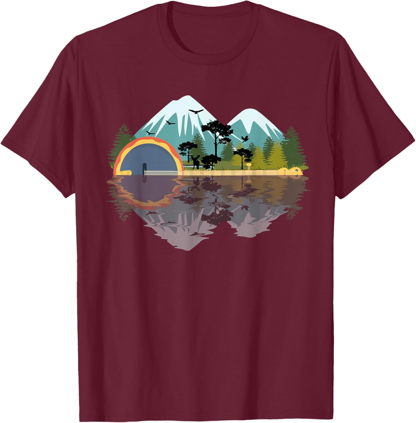 Banjo Music Bluegrass Mandolin Country Music Banjo Play T-Shirt - T-Shirt | Maroon
