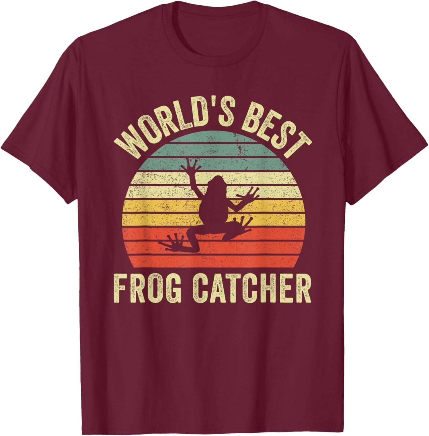 World's Best Frog Catcher Frog Hunter For Kids Boys Girls T-Shirt - T-Shirt | Maroon