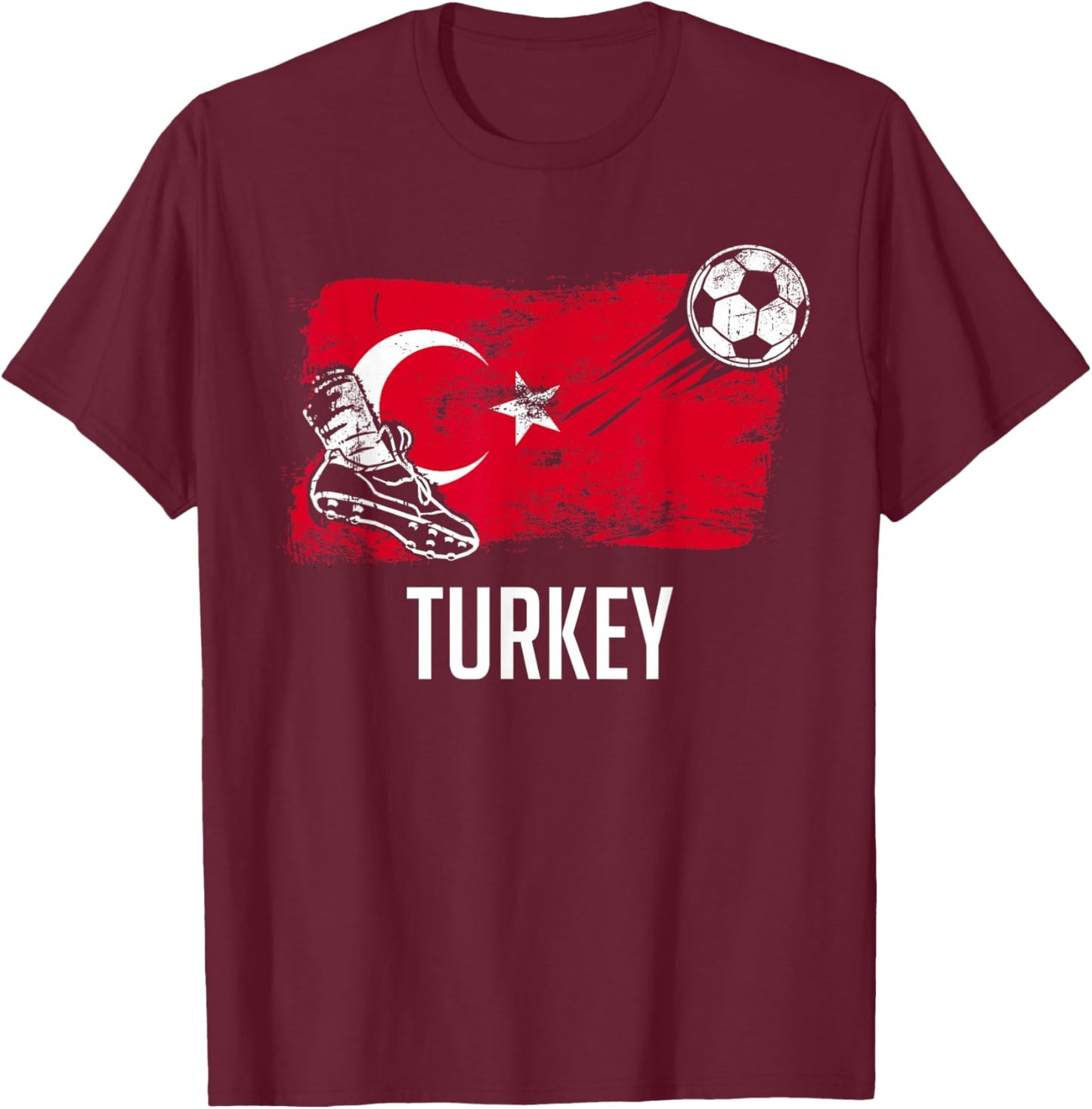 Turkey Flag Jersey Turkish Soccer Team Turkish T-Shirt - T-Shirt | Maroon