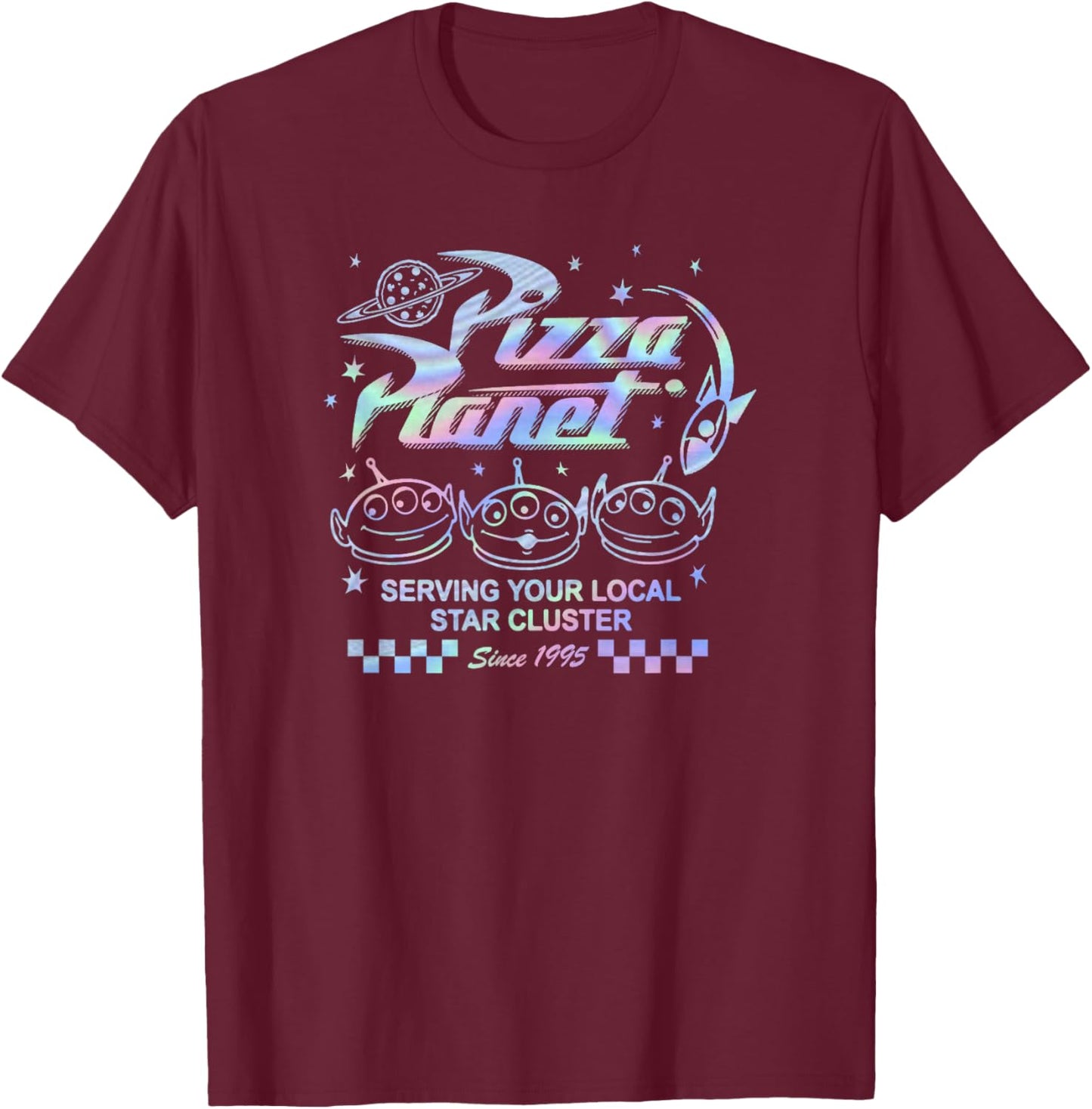 Disney Pixar Toy Story 3 Pizza Planet Aliens T-Shirt - T-Shirt | Maroon