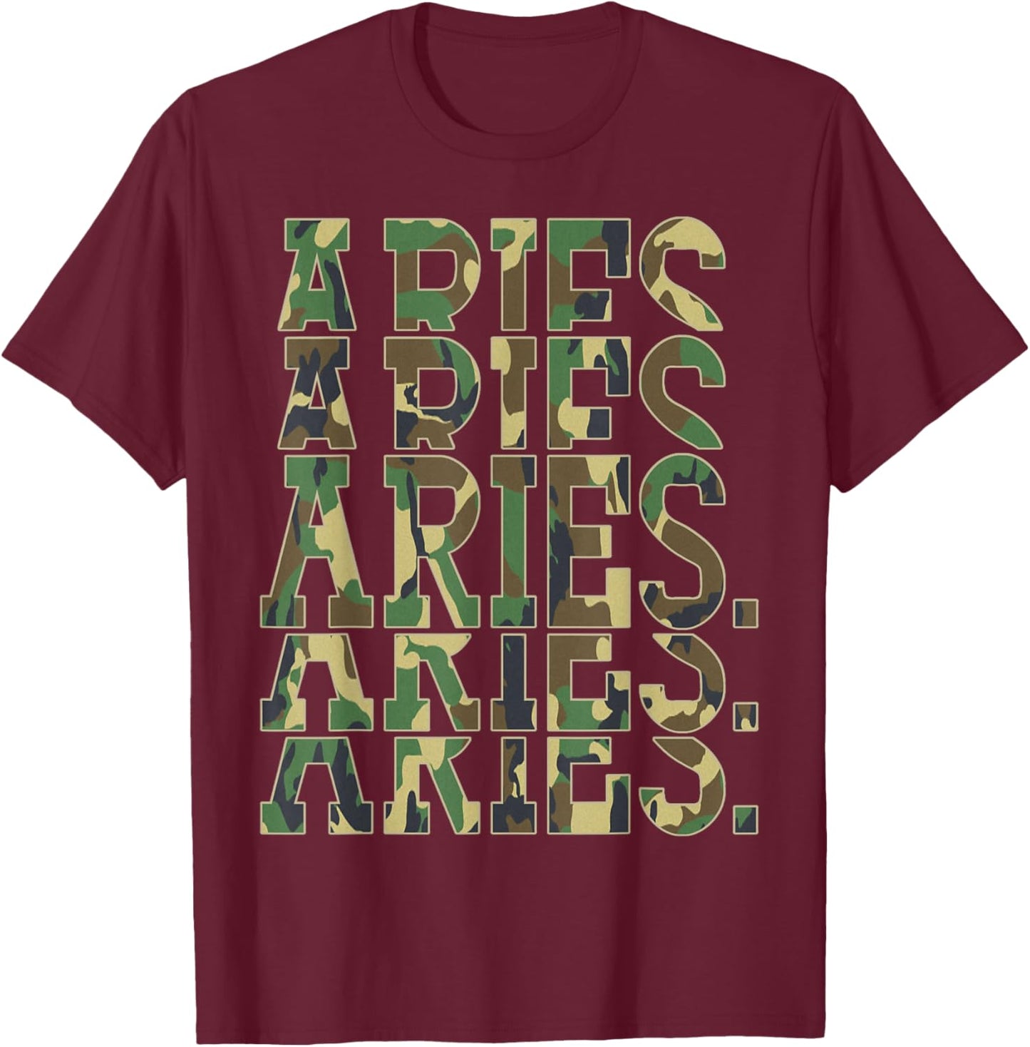March Man April King Aries Astrology Camouflage Birthday T-Shirt - T-Shirt | Maroon