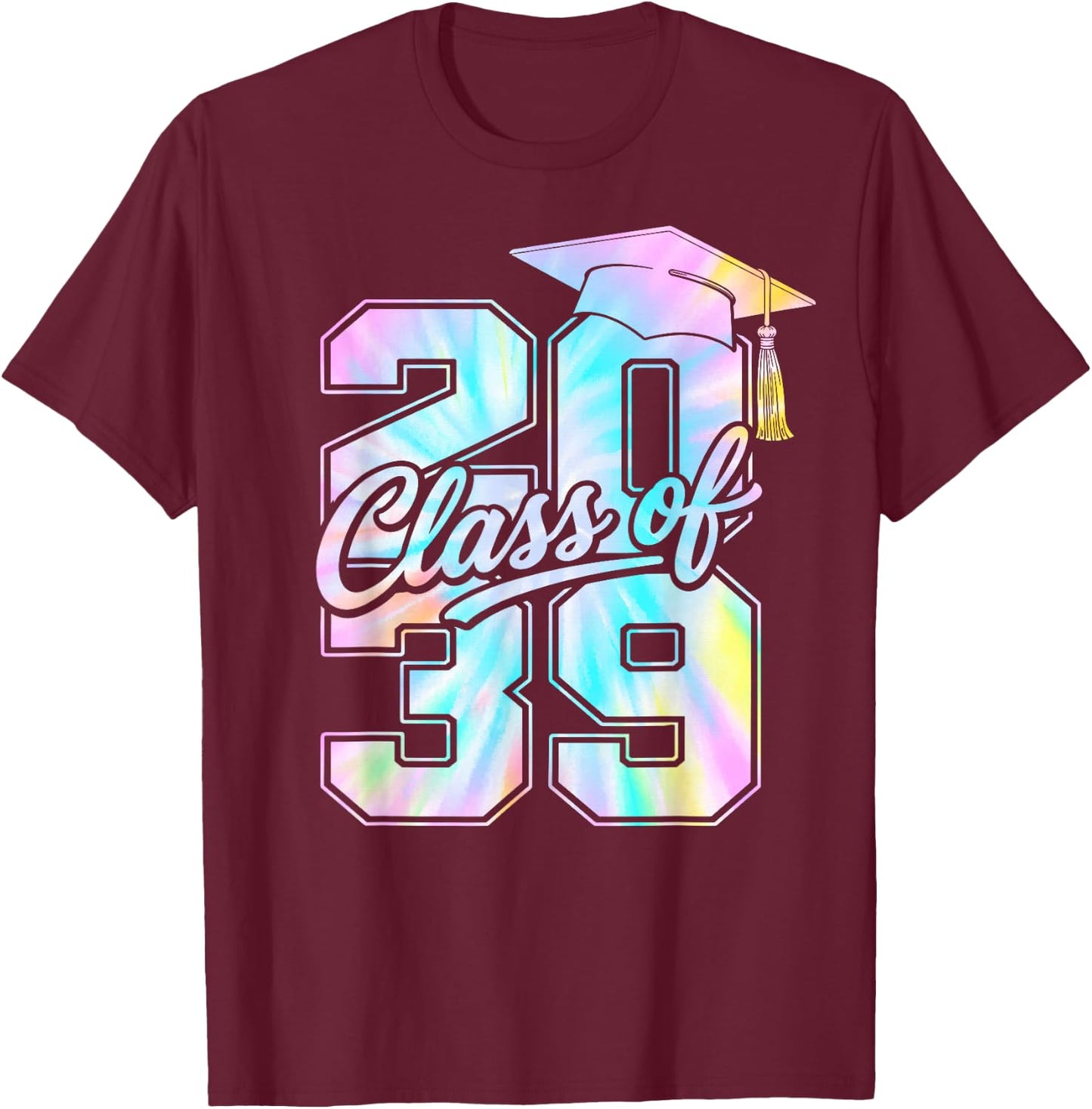 Class of 2039 Grow with Me First Day of School Graduation T-Shirt - T-Shirt | Maroon