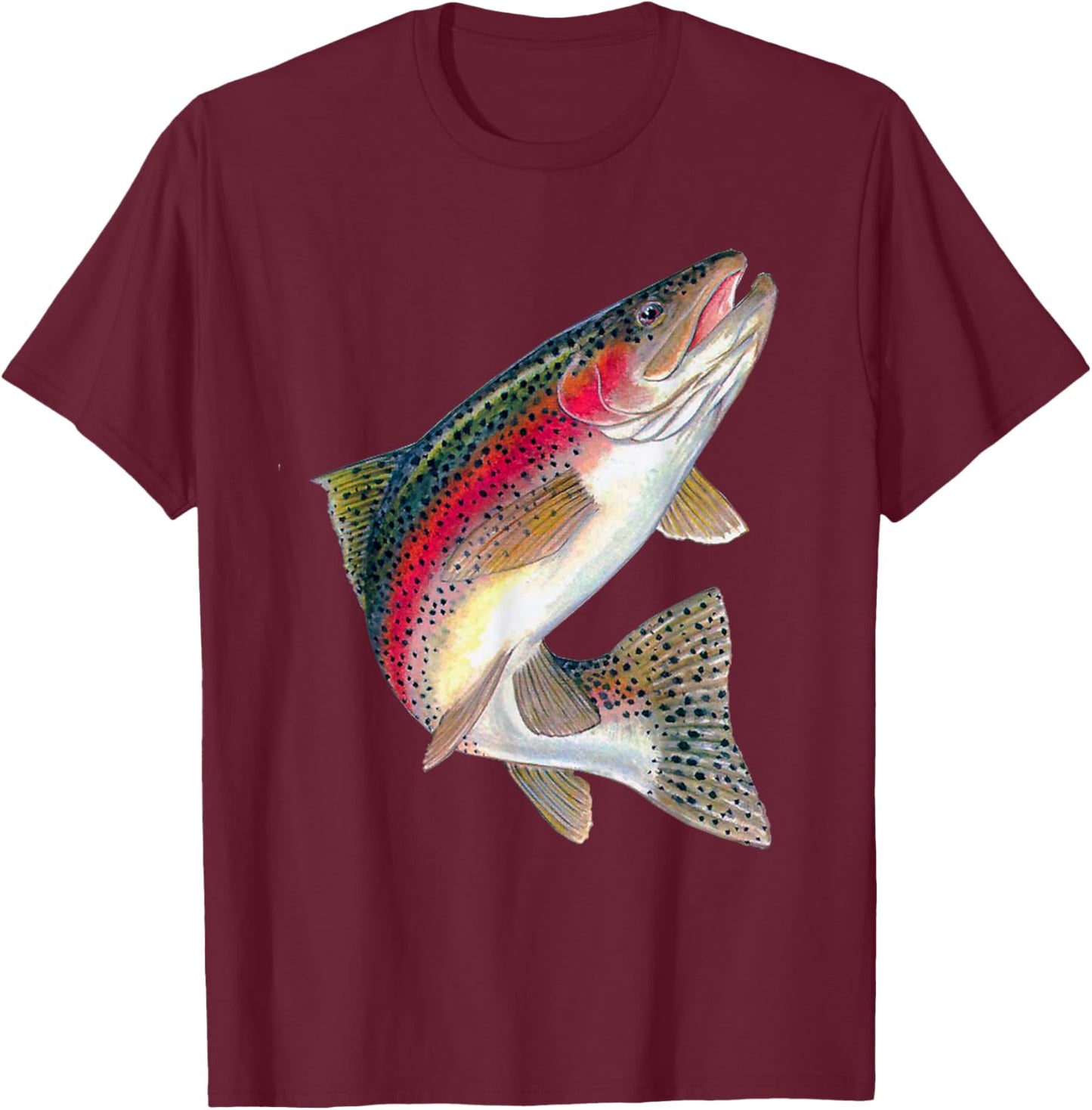 Trout Rainbow Trout Fishing Fishing Shirt T-Shirt - T-Shirt | Maroon