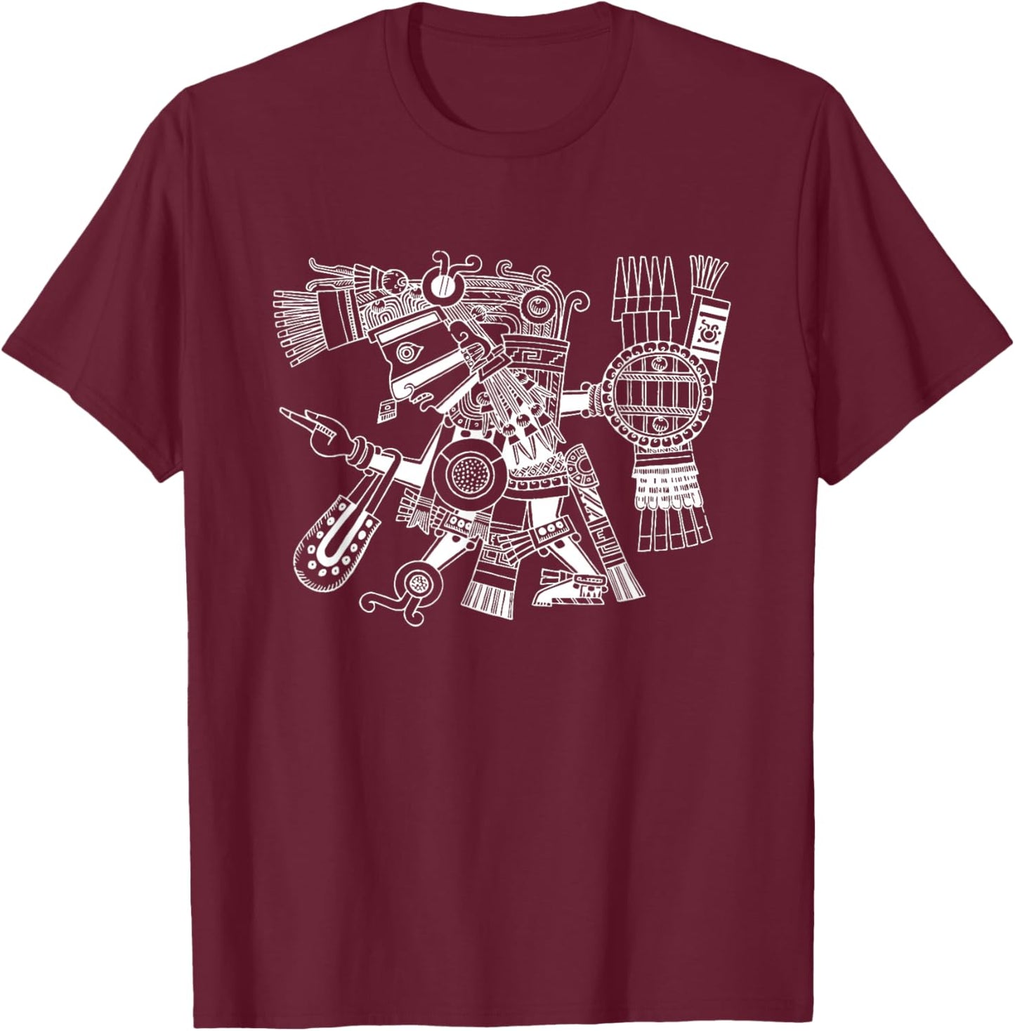 Maya patron deity Tezcatlipoca warrior Aztec Indians Mexico T-Shirt - T-Shirt | Maroon