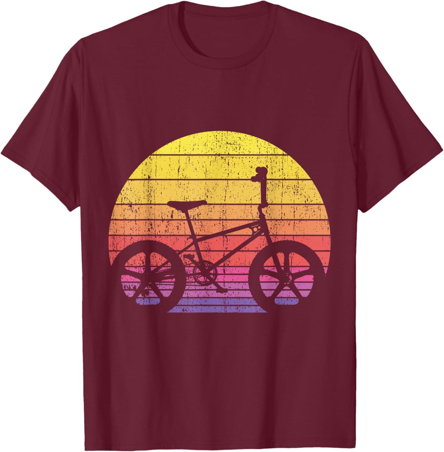 Old School 80's Rad BMX Freestyle Race Bike Rider T-Shirt - T-Shirt | Maroon