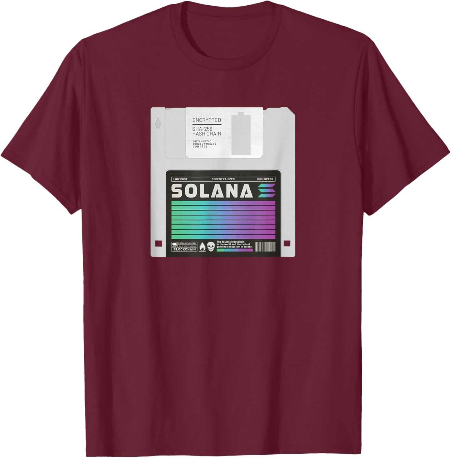 Solana Crypto - SOL Token - Cryptocurrency T-Shirt - T-Shirt | Maroon