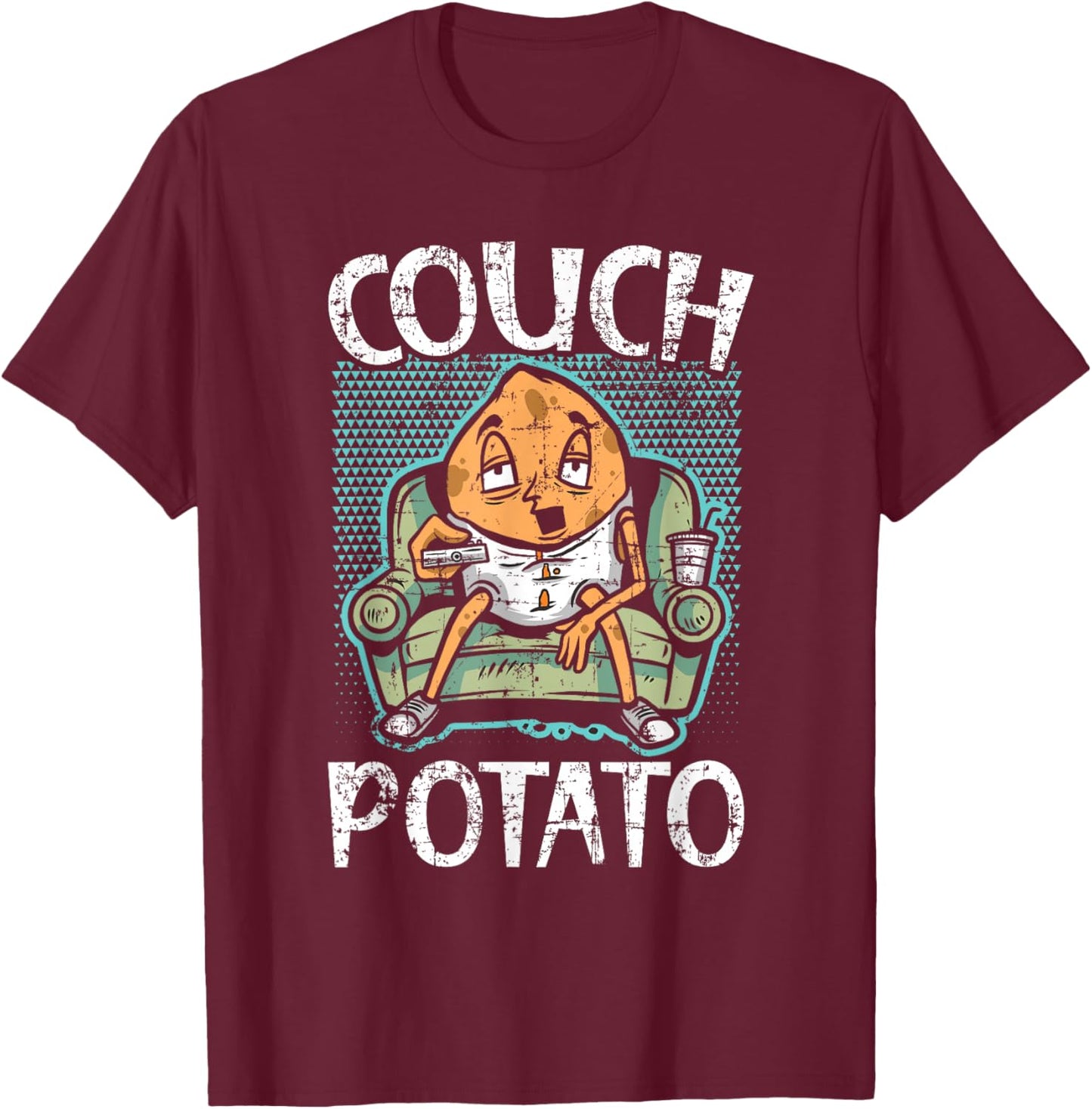 Couch Potato Spud Life Vegan French Fries Tater Tots T-Shirt - T-Shirt | Maroon