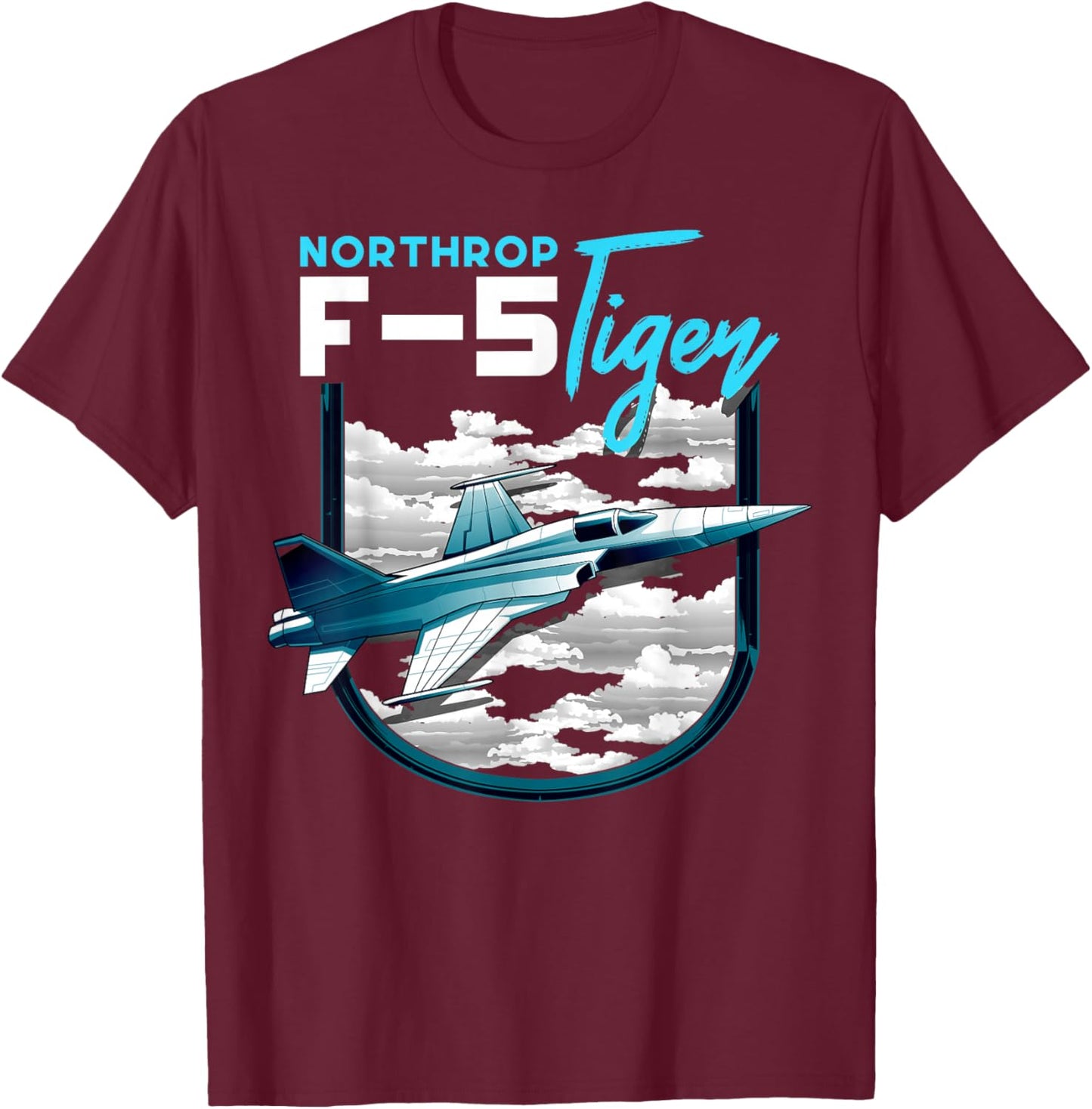F5 Tiger Jet Vintage Machine Veteran Pilot T-Shirt - T-Shirt | Maroon