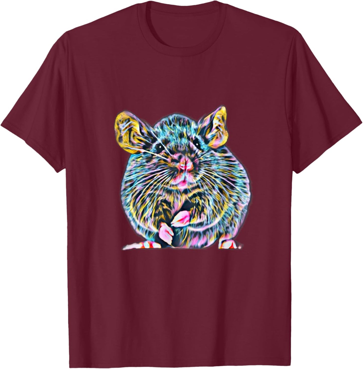 Rat Motif Rodent cute Rat in Hand Cheese Pet Rats T-Shirt - T-Shirt | Maroon