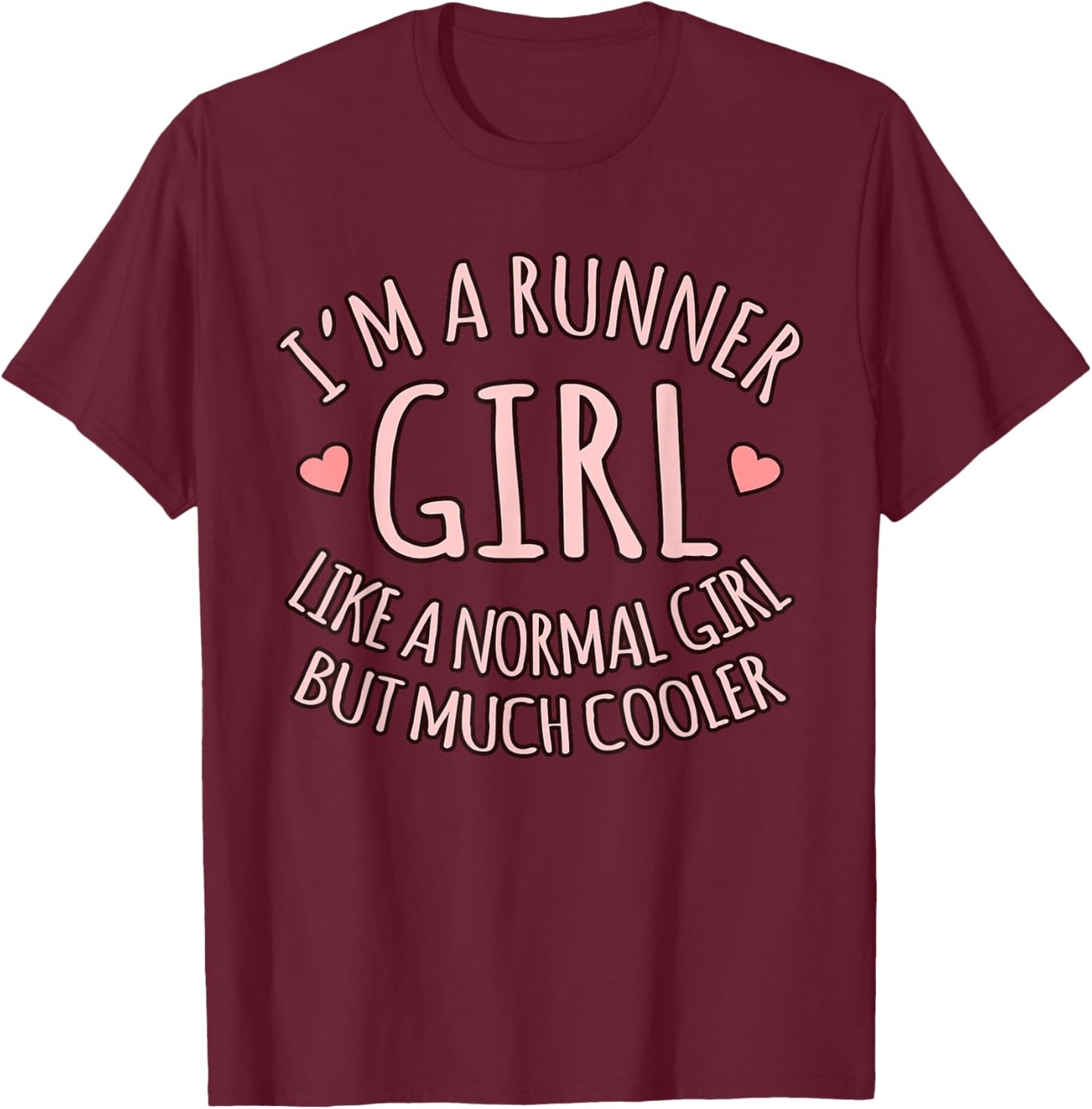 Runner Girl Half Marathon Running Lover Graphic T-Shirt - T-Shirt | Maroon