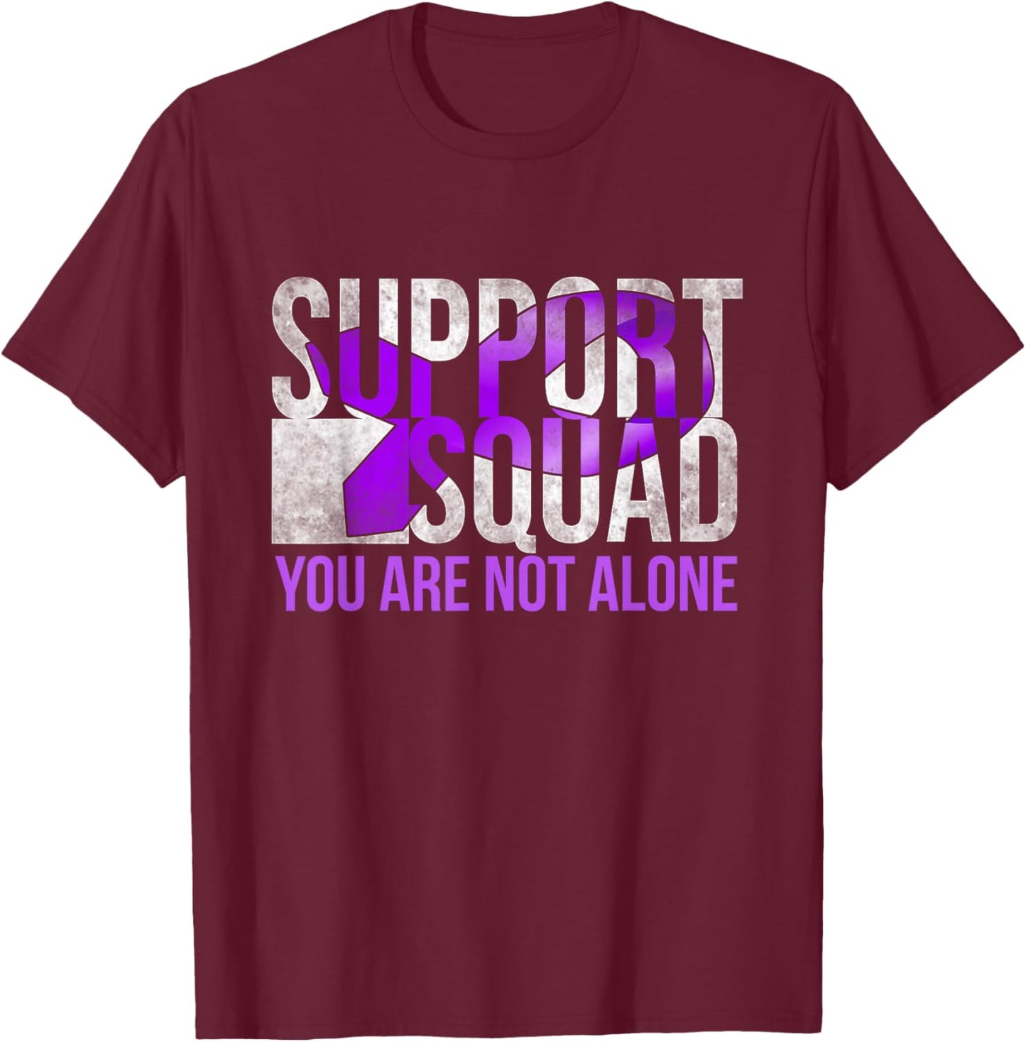 Support Squad Matching Family Thymoma Cancer Awareness Month T-Shirt - T-Shirt | Maroon