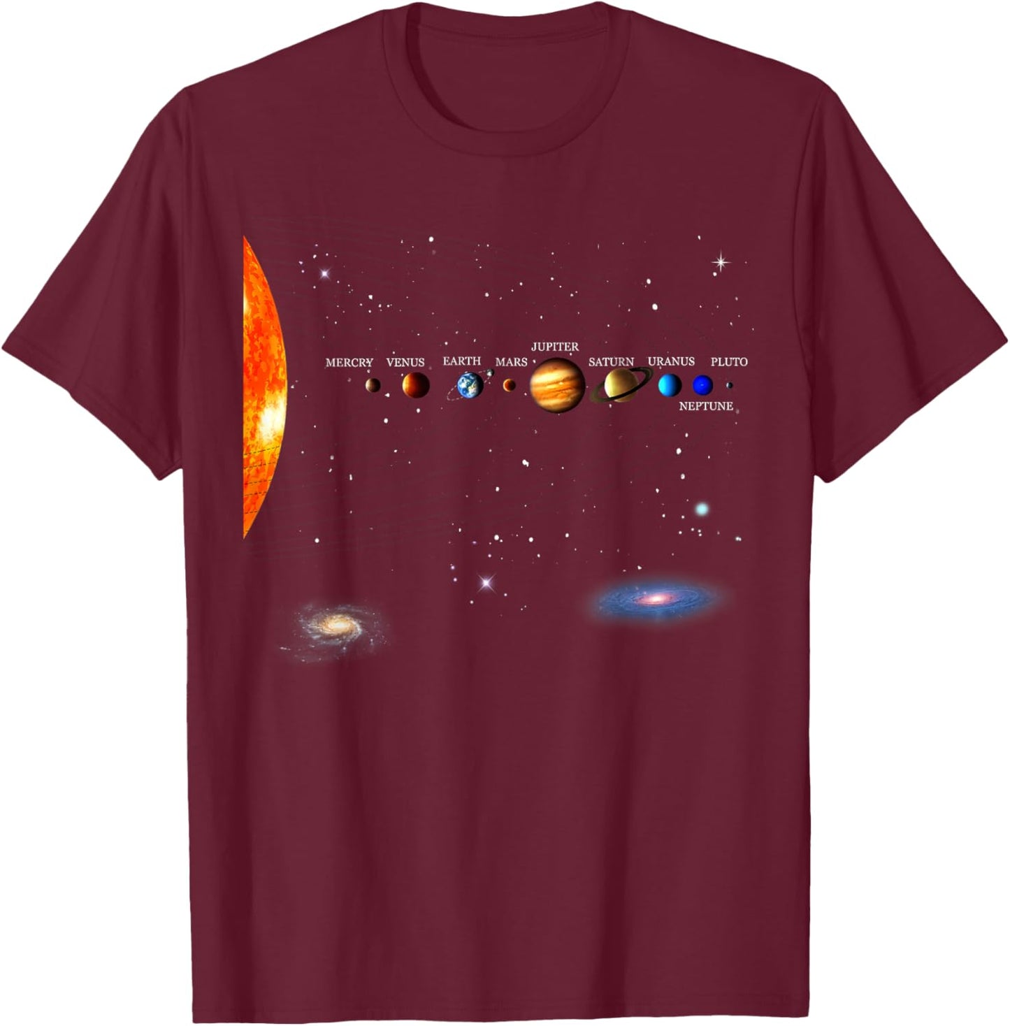 Solar System Planets Science Space Boys Girls STEM Kids T-Shirt - T-Shirt | Maroon