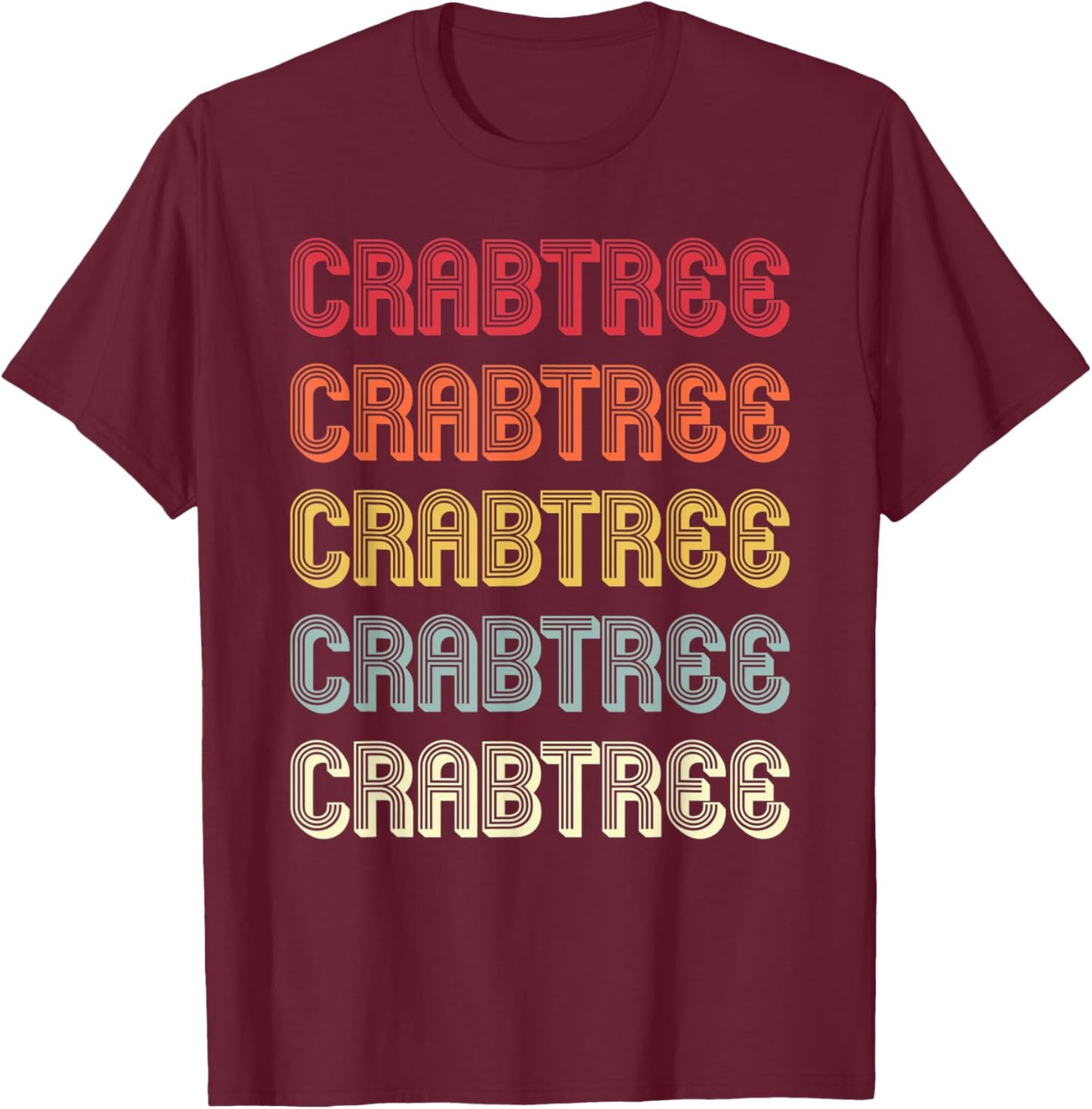 CRABTREE Gift Surname Funny Retro Vintage Birthday Reunion T-Shirt - T-Shirt | Maroon