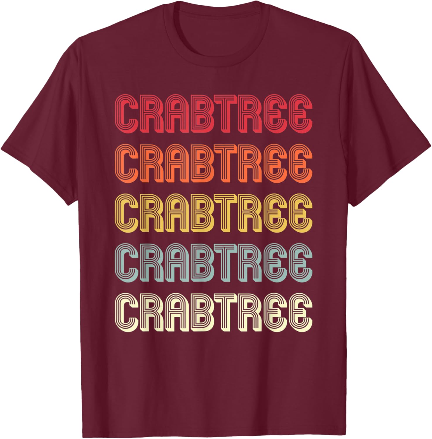 CRABTREE Gift Surname Funny Retro Vintage Birthday Reunion T-Shirt - T-Shirt | Maroon